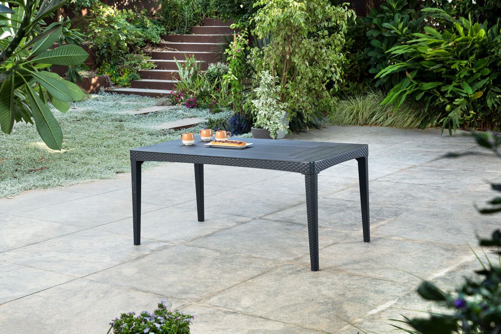 Allibert Girona Tisch Anthrazit - wetterfest, Garten, Outdoor Final Sale