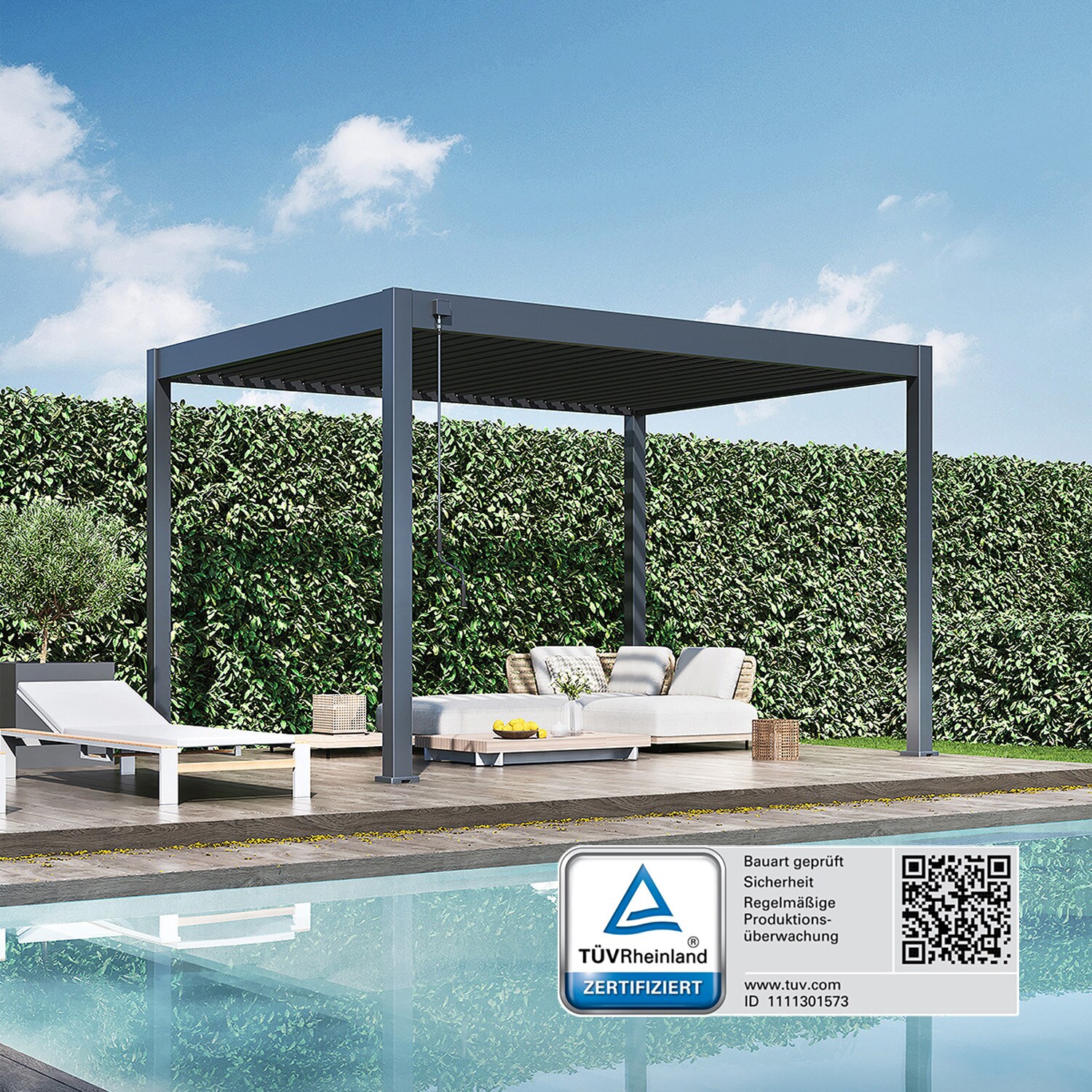 _Classic_Pergola_Alu Stahl 3 m x 4 m x H 255 cm_schwarz