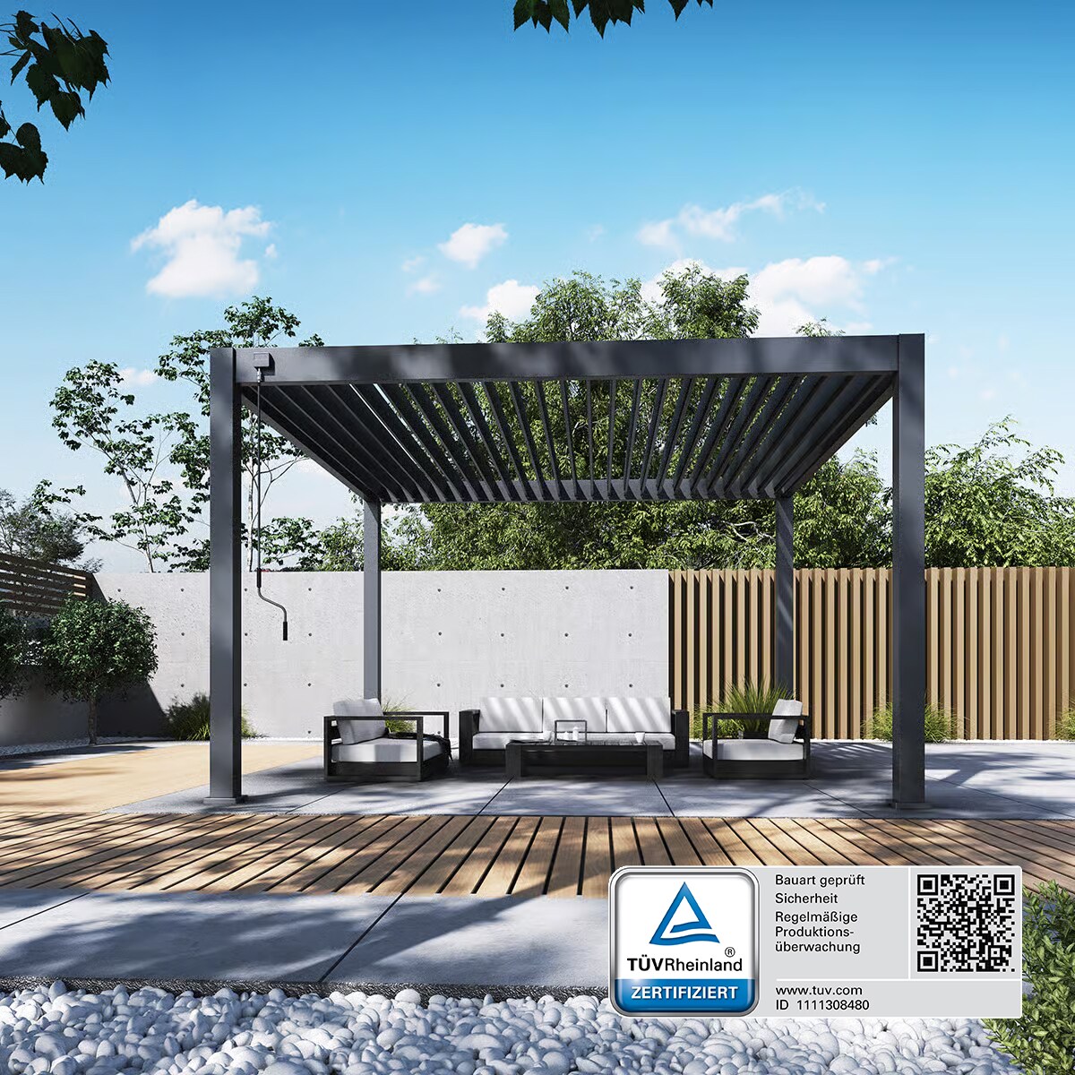 _Deluxe Plus_Pergola_4 m x 4 m x H 255 cm_anthrazit