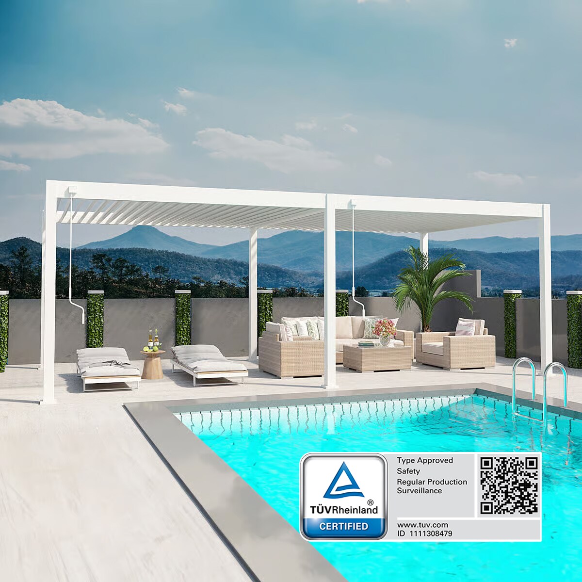 _Deluxe_Pergola_Alu 3,6 m x 7,2 m x H 255 cm_weiss