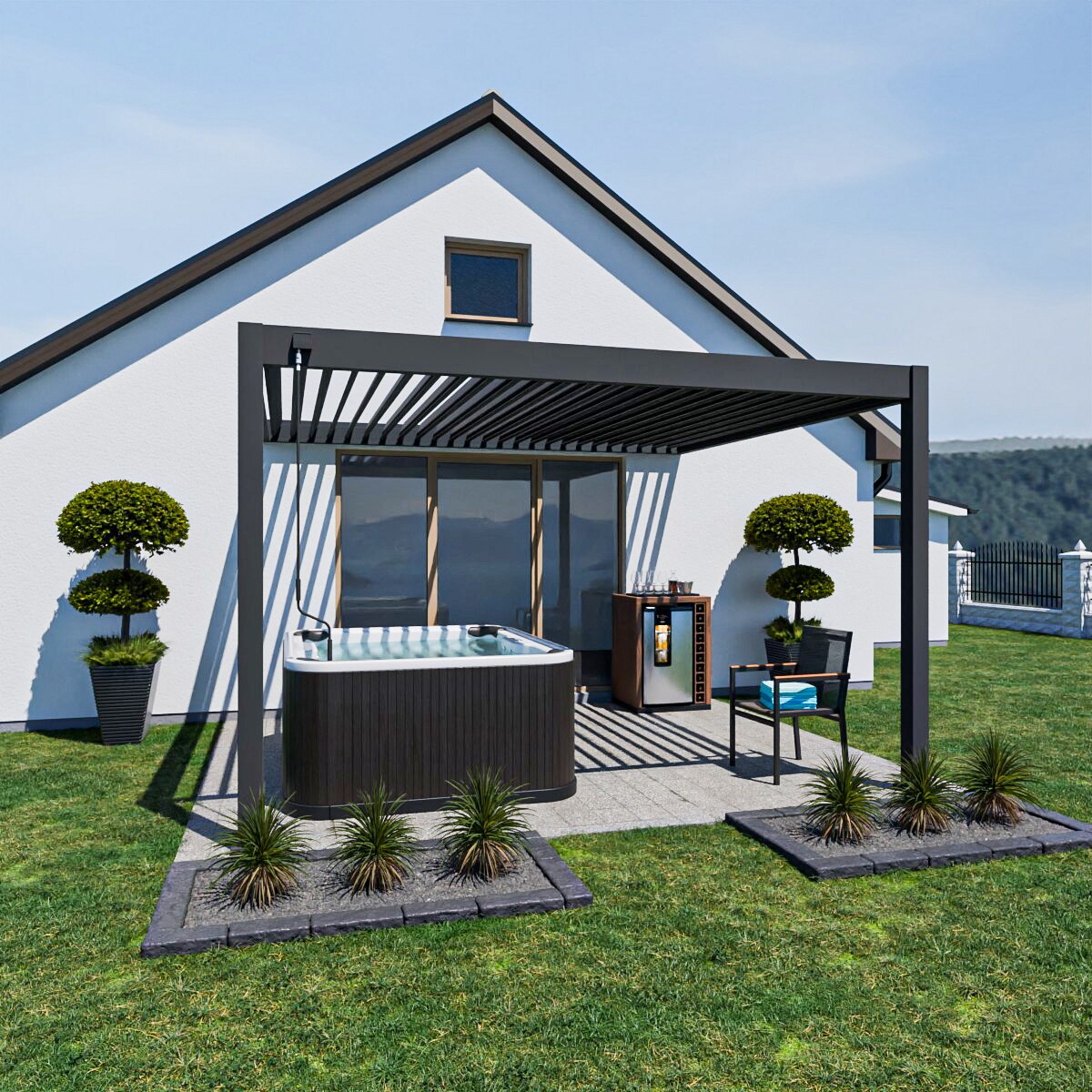 _Deluxe_Wand Pergola_3,6 m x 4 m x H 255 cm_anthrazit