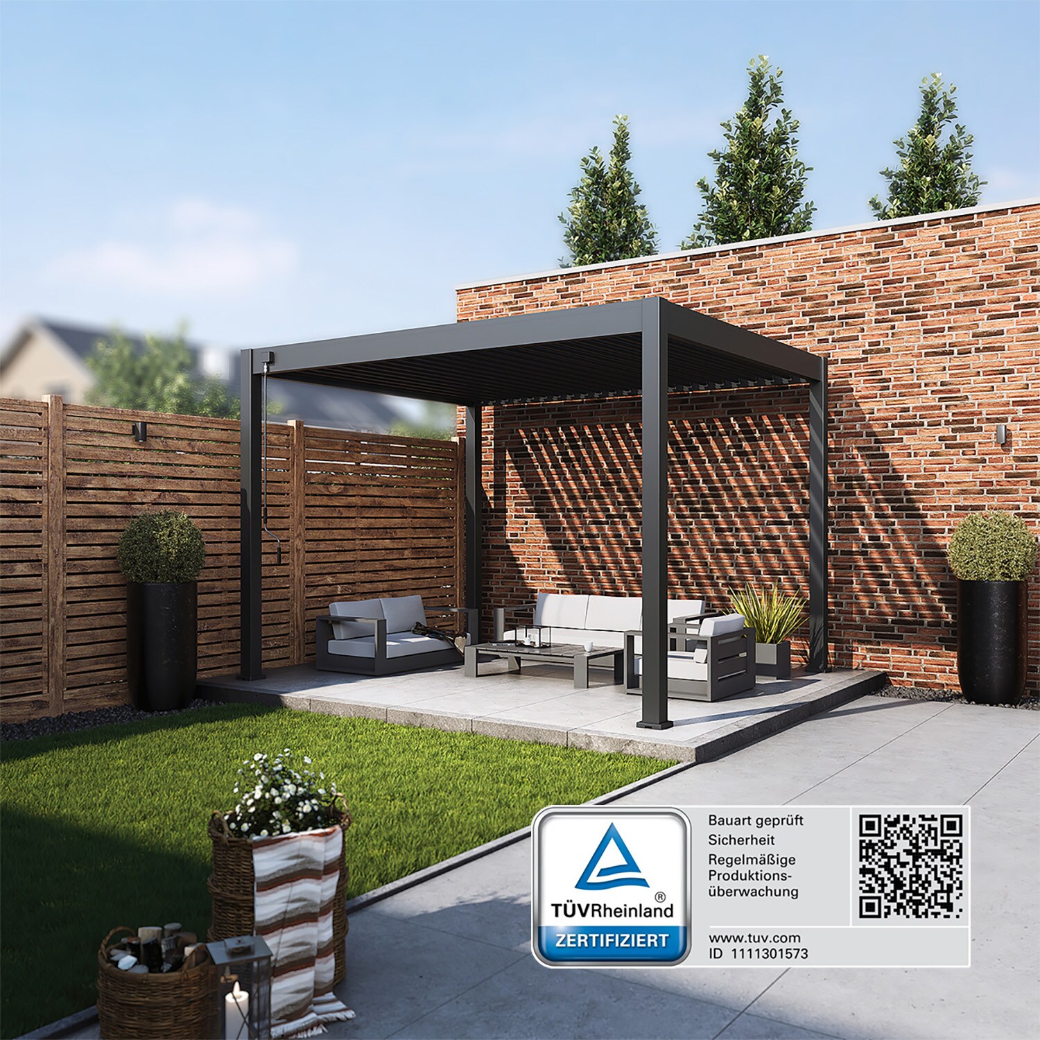 _Classic_Pergola_Alu Stahl 3 m x 3,6 m x H 255 cm_anthrazit