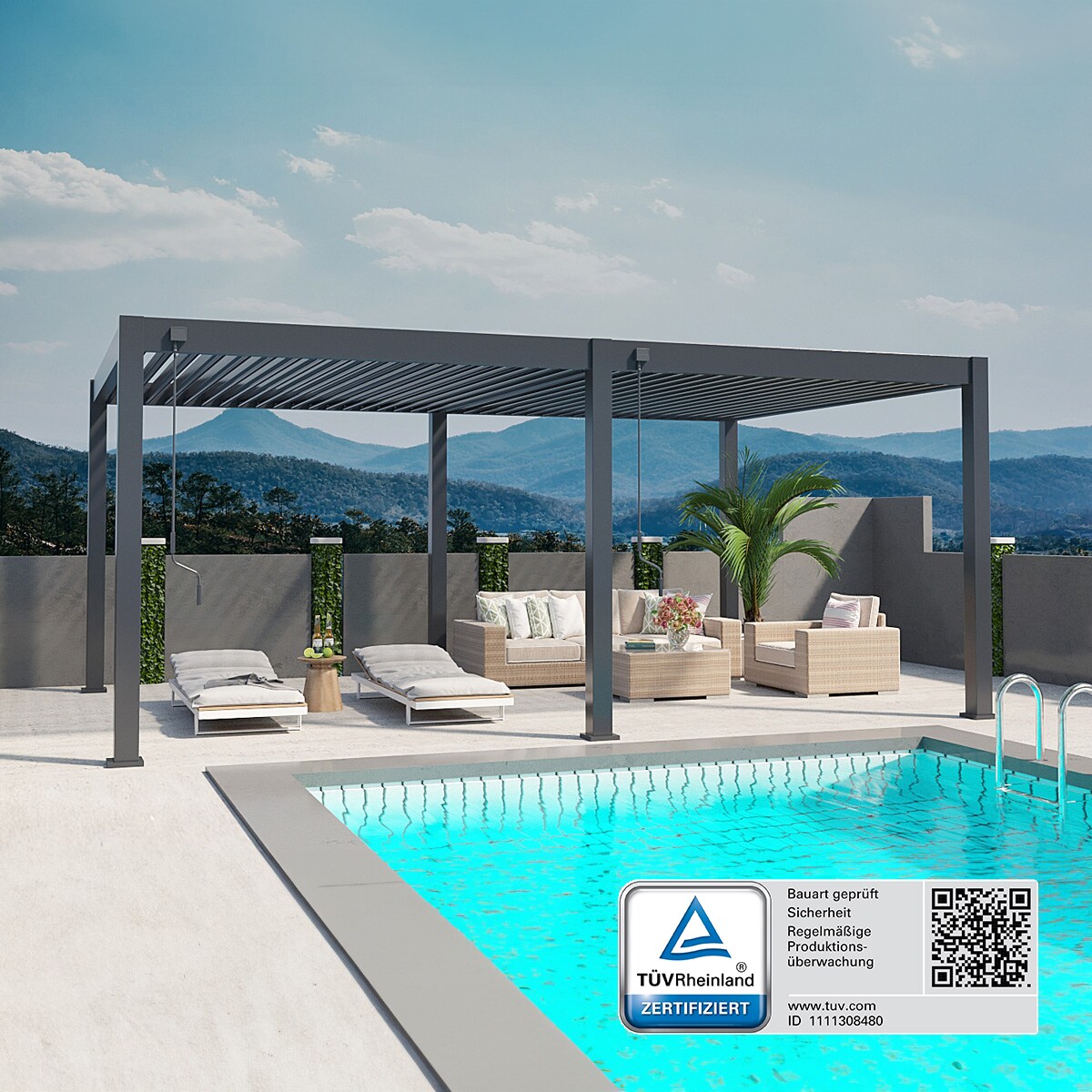_Deluxe Plus_Pergola_4 m x 6 m x H 255 cm_anthrazit