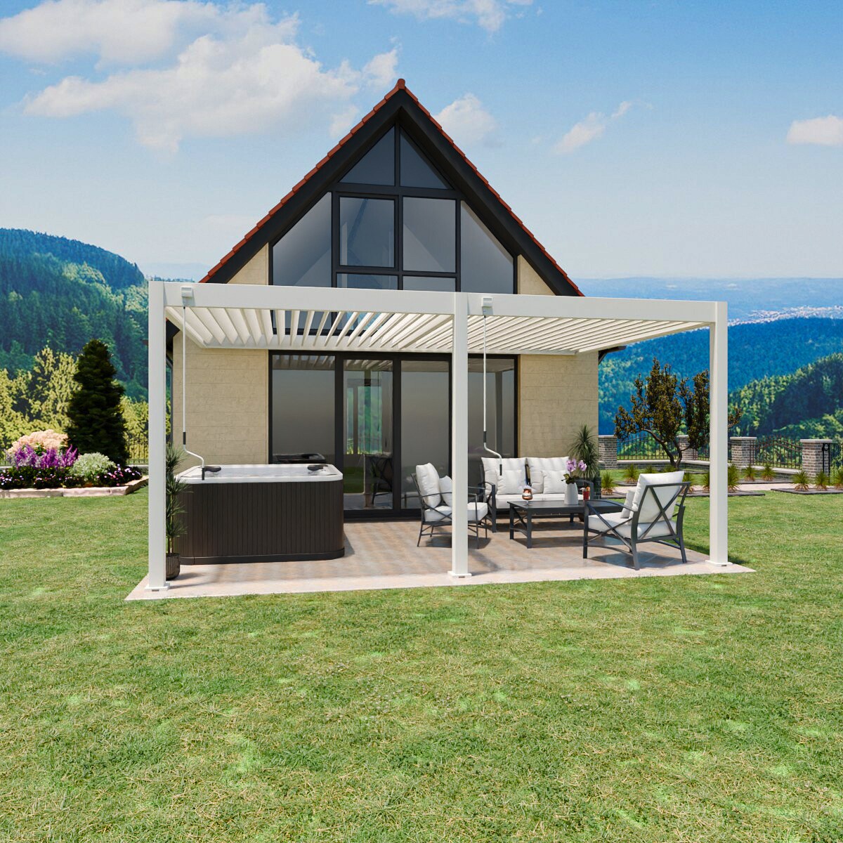_Deluxe_Wand Pergola_3,6x5,3_HÃ¶he 255 cm_weiss