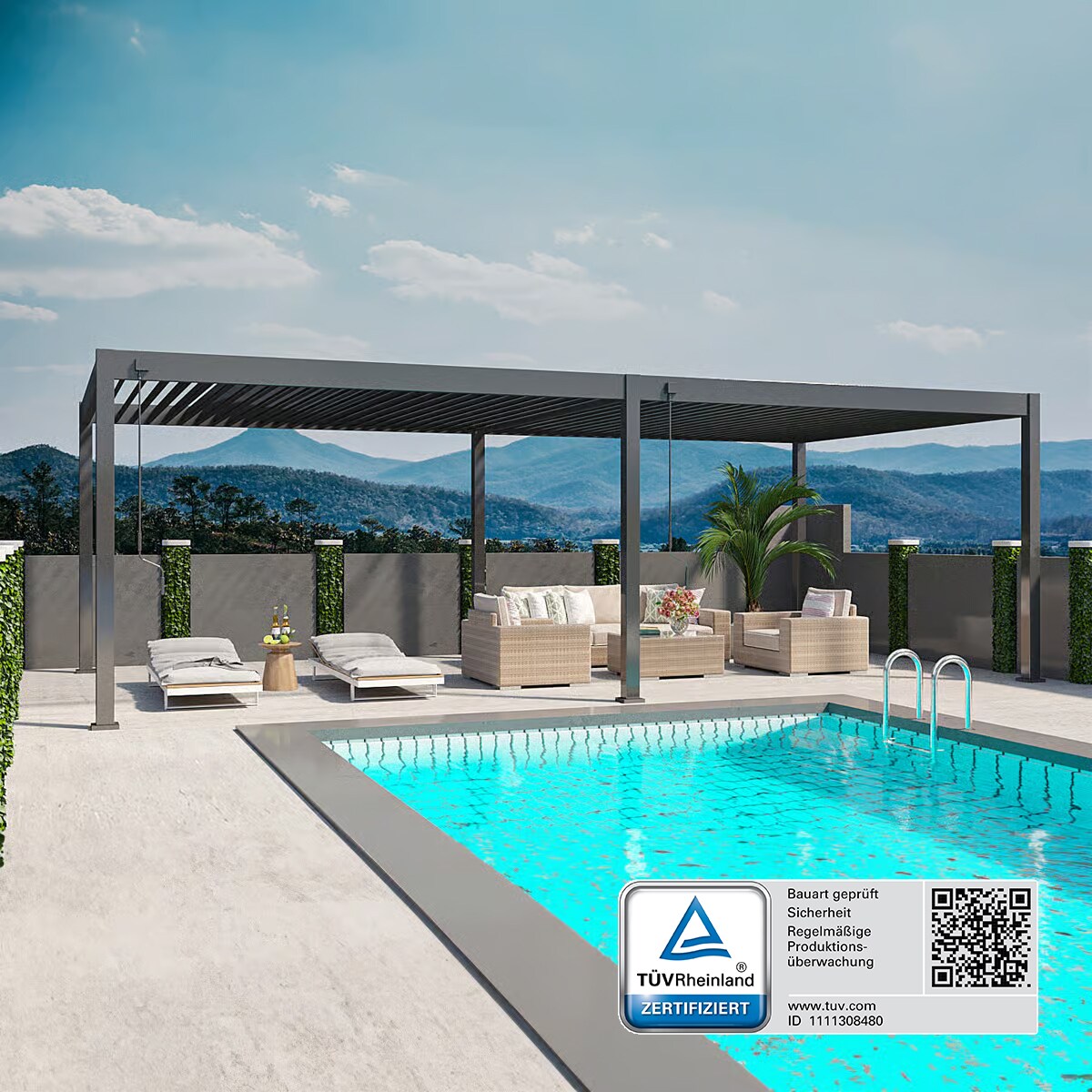 _Deluxe Plus_Pergola_4 m x 8 m x H 255 cm_anthrazit
