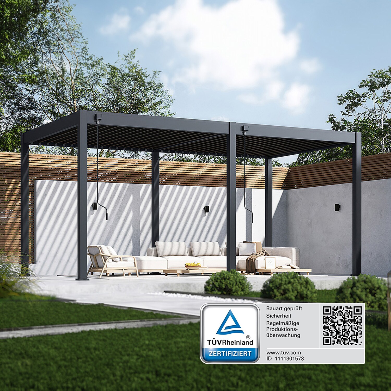 _Classic_Pergola_Alu_Stahl_3,0x5,3_Höhe 255 cm_anthrazit