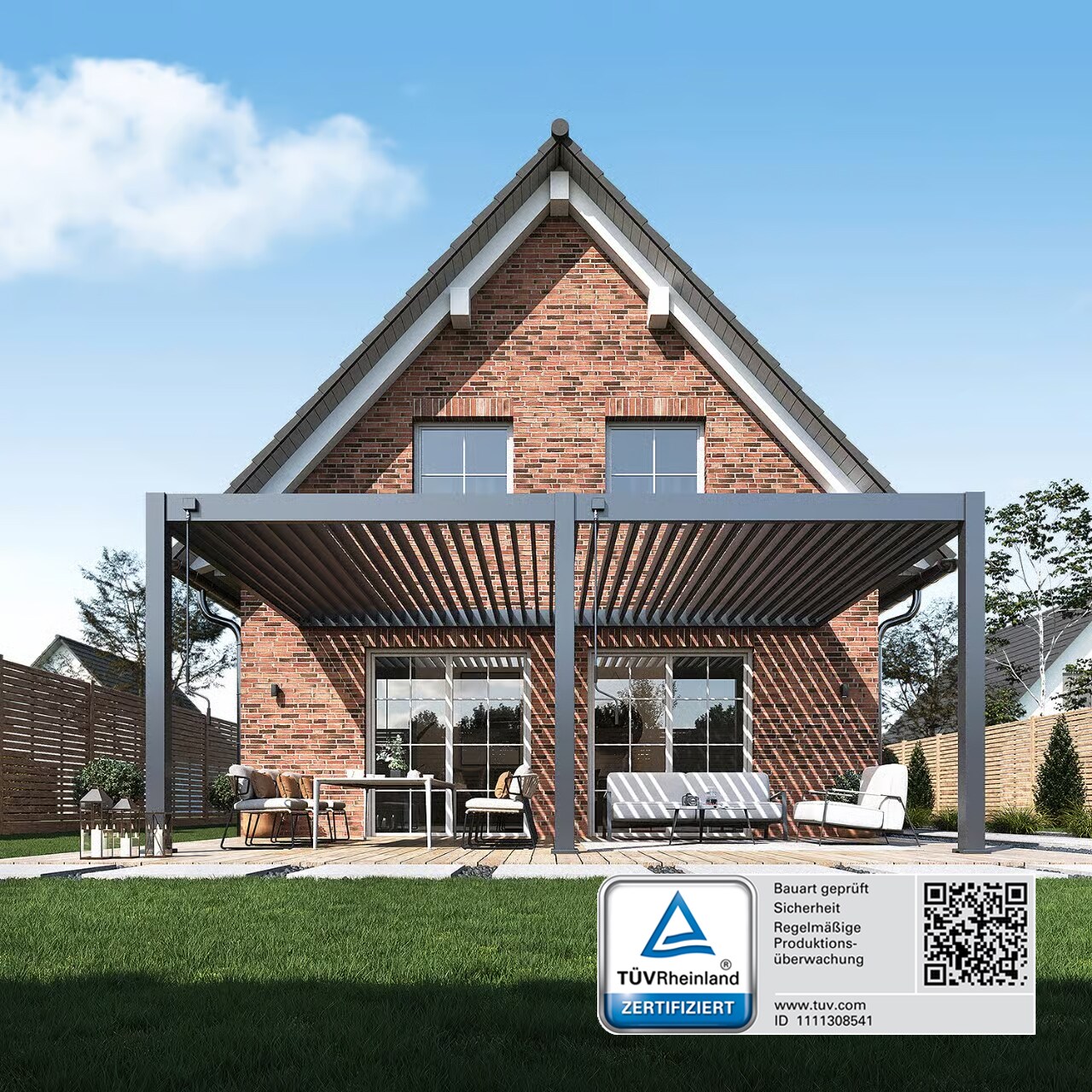_Deluxe Plus_Wand Pergola_4x6_Höhe 255 cm_anthrazit