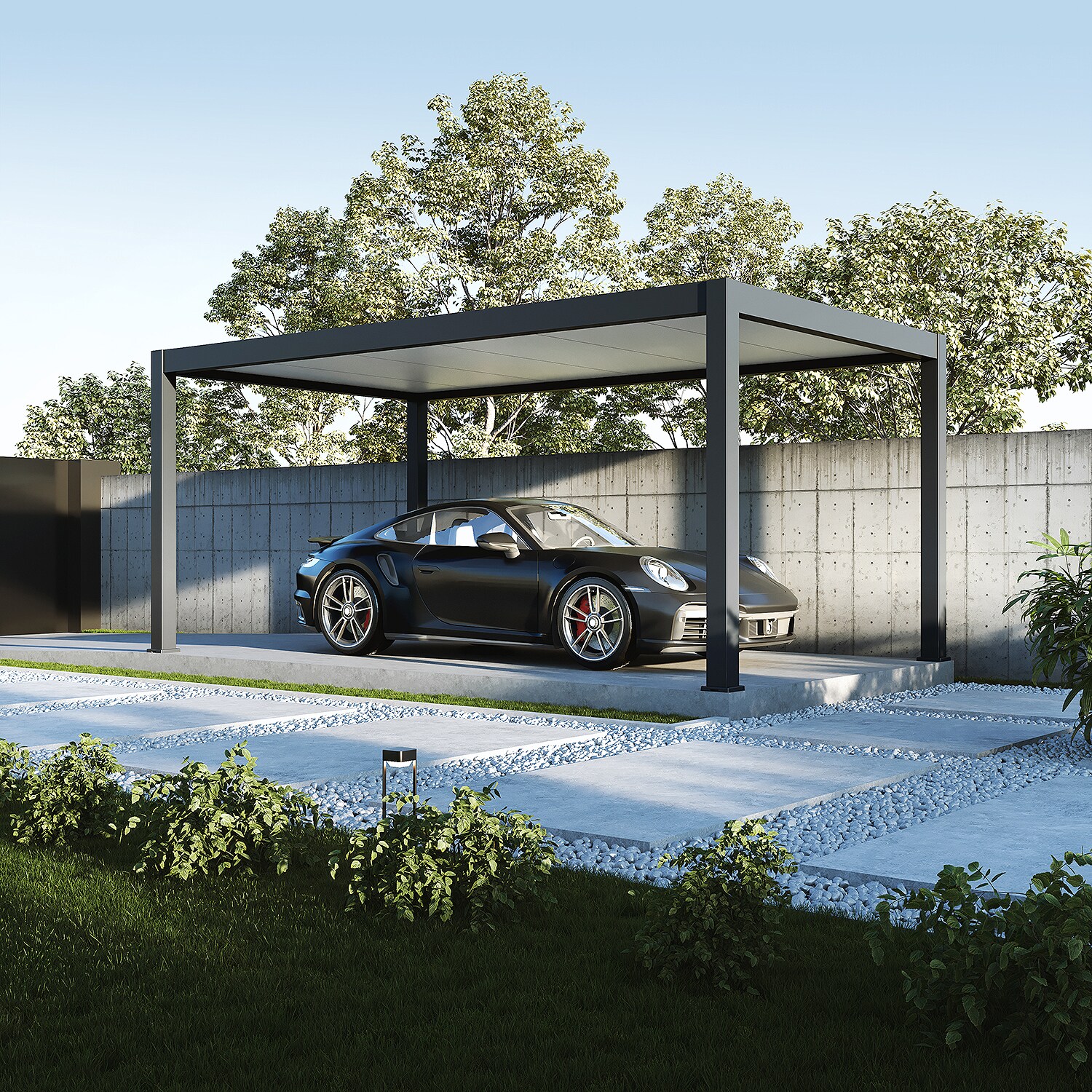 Weide Carport Aluminium Pergola 3 X 5,3 M Garage Anthrazit