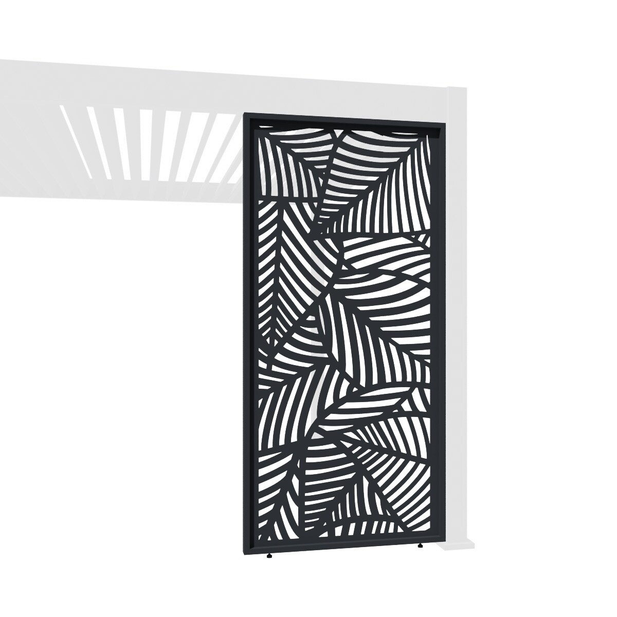 Weide Deko-Wand Blattdesign anthrazit Aluminium f&uuml;r Pergola Seitenwand?1.13 Meter - Bild 1