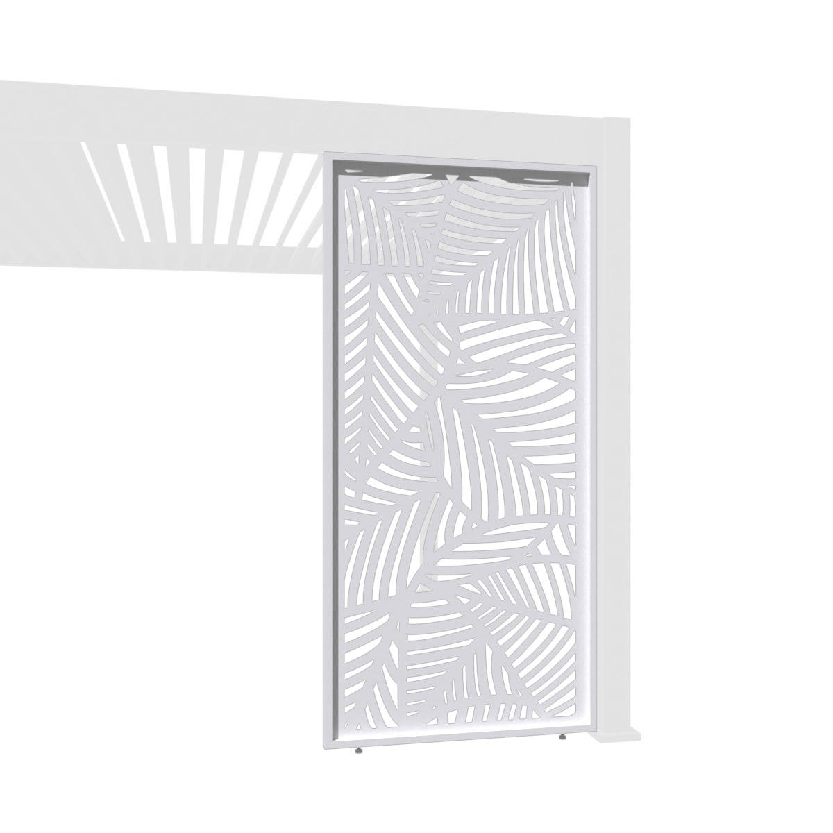 Weide Deko-Wand Blattdesign wei&szlig; Aluminium f&uuml;r Weide Pergola Seitenwand?1.23 Meter - Bild 1
