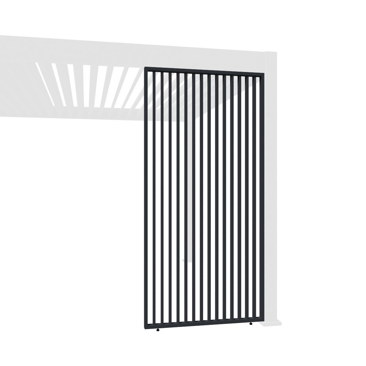 Weide Vertikale Lamellenwand Für Pergola Aus Aluminium 3 Maße Grau1.13 Meter
