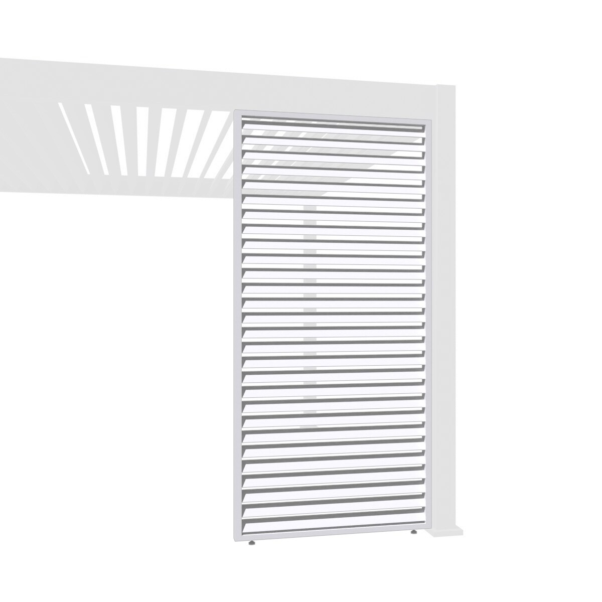 Weide Horizontale Lamellenwand F&uuml;r Pergola Aus Aluminium 3 Ma&szlig;e Wei&szlig;1.13 Meter - Bild 1