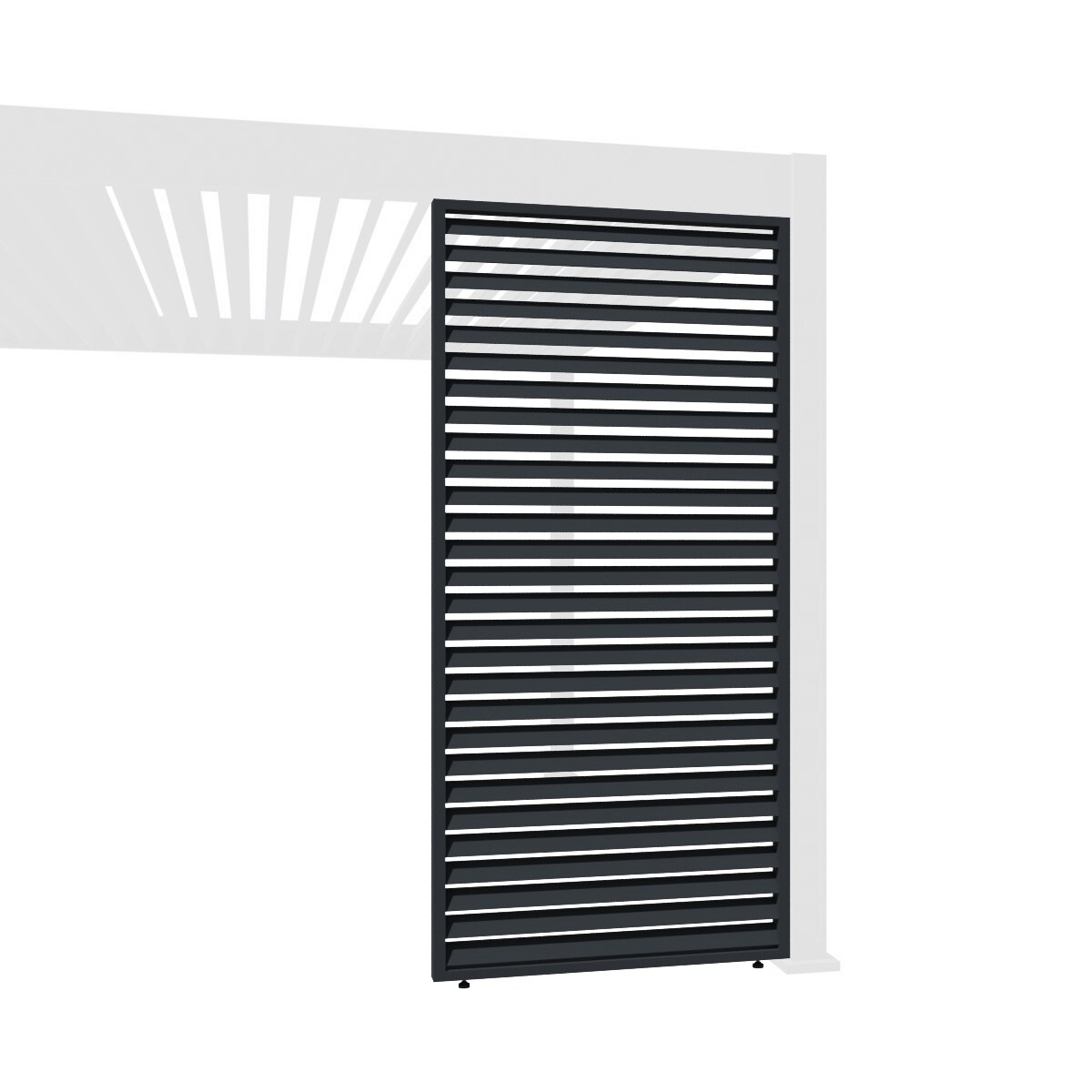 Weide Horizontale Lamellenwand Für Pergola Aus Aluminium 3 Maße Anthrazit0.93 Meter