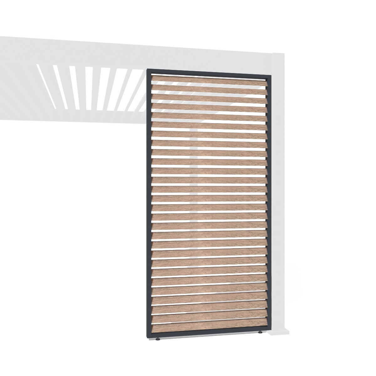 Weide Holzoptik Lamellenwand F&uuml;r Pergola Aus Aluminium 3 Ma&szlig;e1.13 Meter - Bild 1