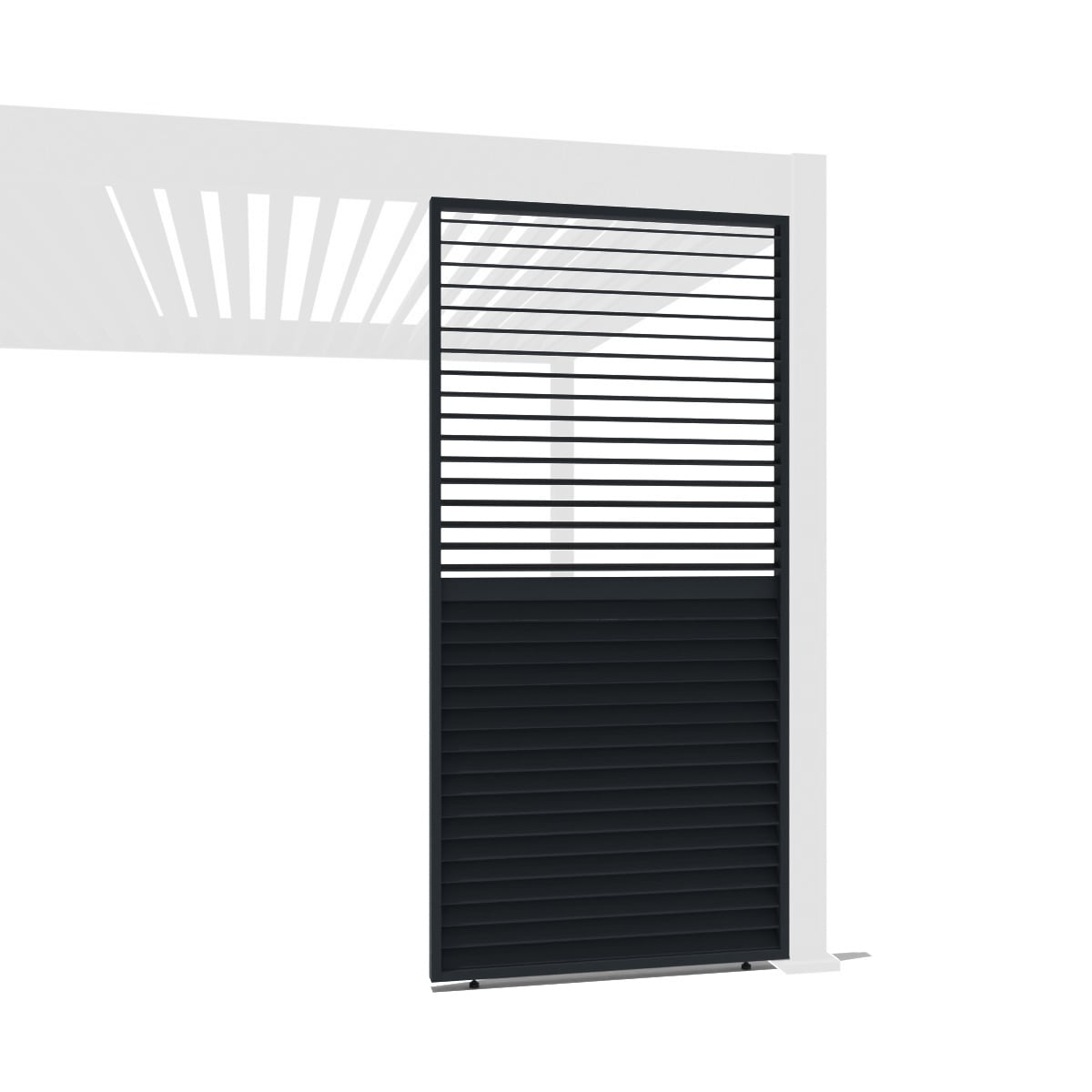 Weide Lamellenwand horizontal anthrazit mit drehbaren Lamellen Aluminium?Anthrazit 0.93 Meter - Bild 1