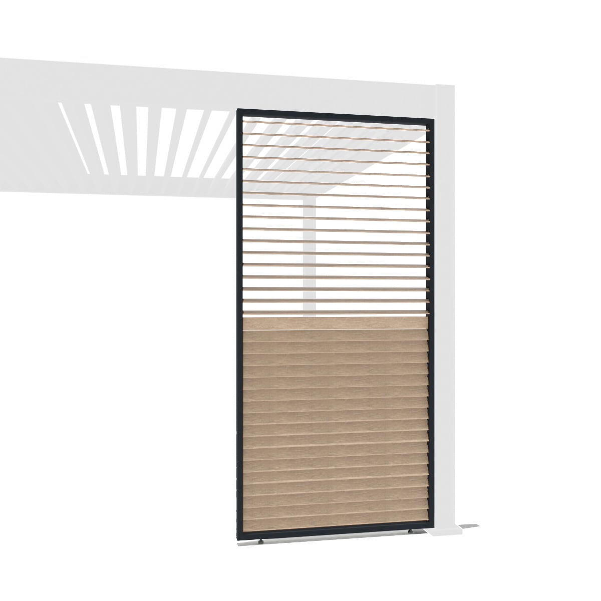 Weide Lamellenwand Holzoptik anthrazit mit drehbaren Lamellen Aluminium?0.93 Meter Holzoptik - Bild 1