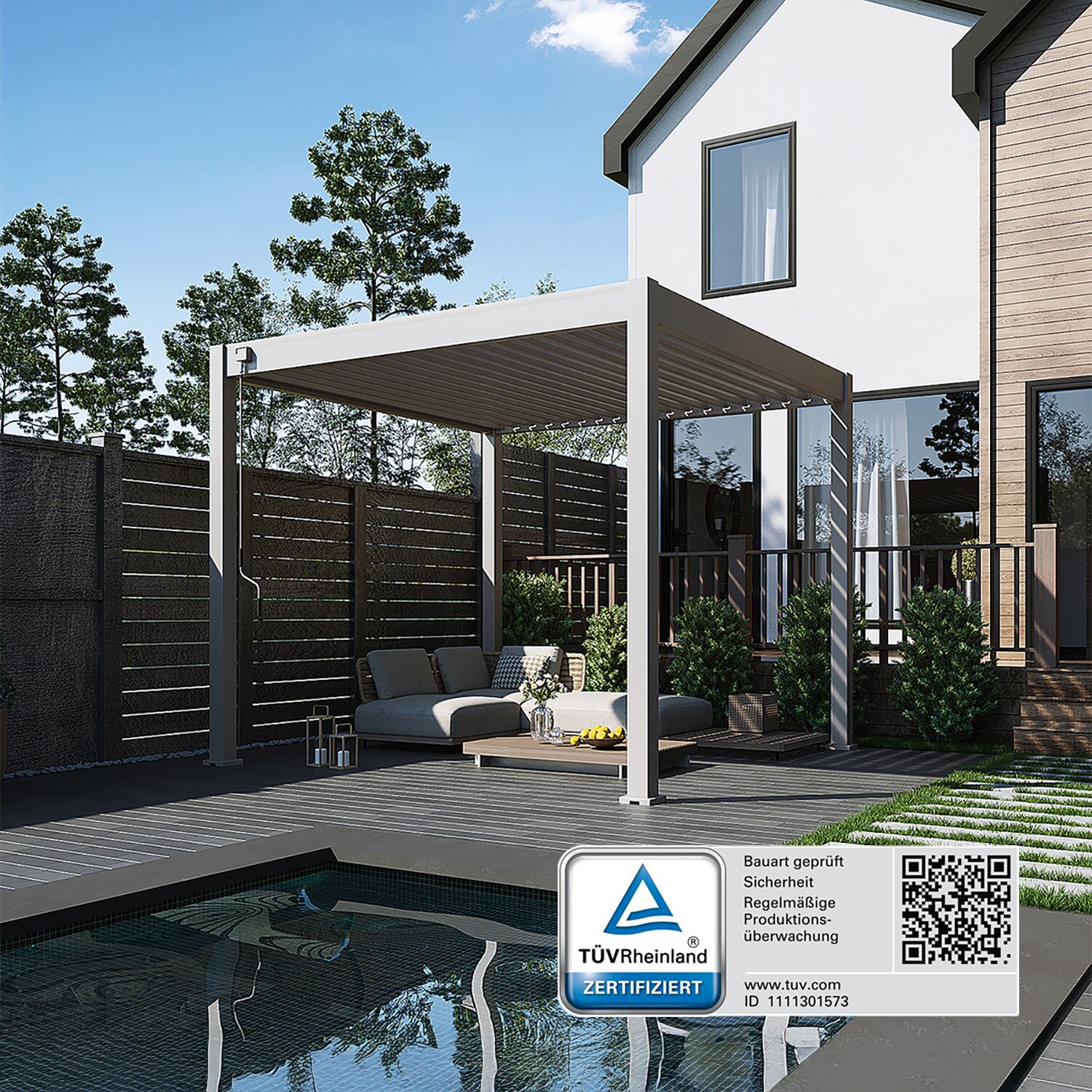 _Classic_Pergola_Alu Stahl 3 m x 3 m x H 255 cm_sand