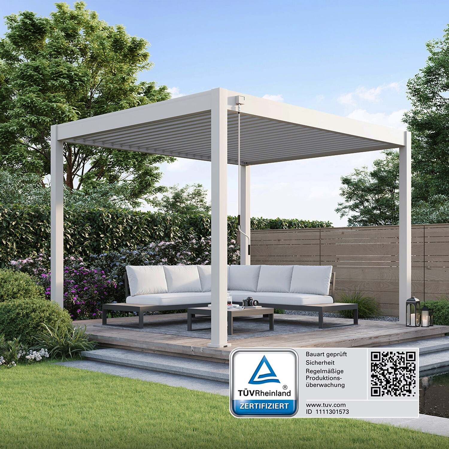 _Classic_Pergola_Alu Stahl 3 m x 3,6 m x H 255 cm_sand