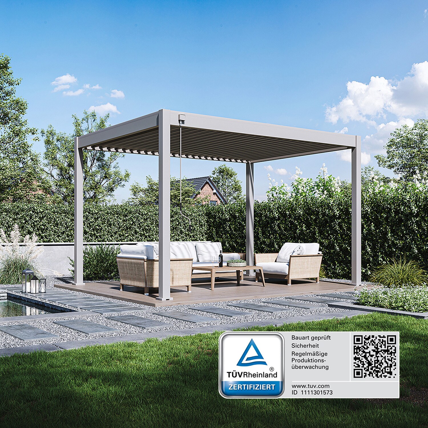 _Classic_Pergola_Alu Stahl 3 m x 4 m x H 255 cm_sand