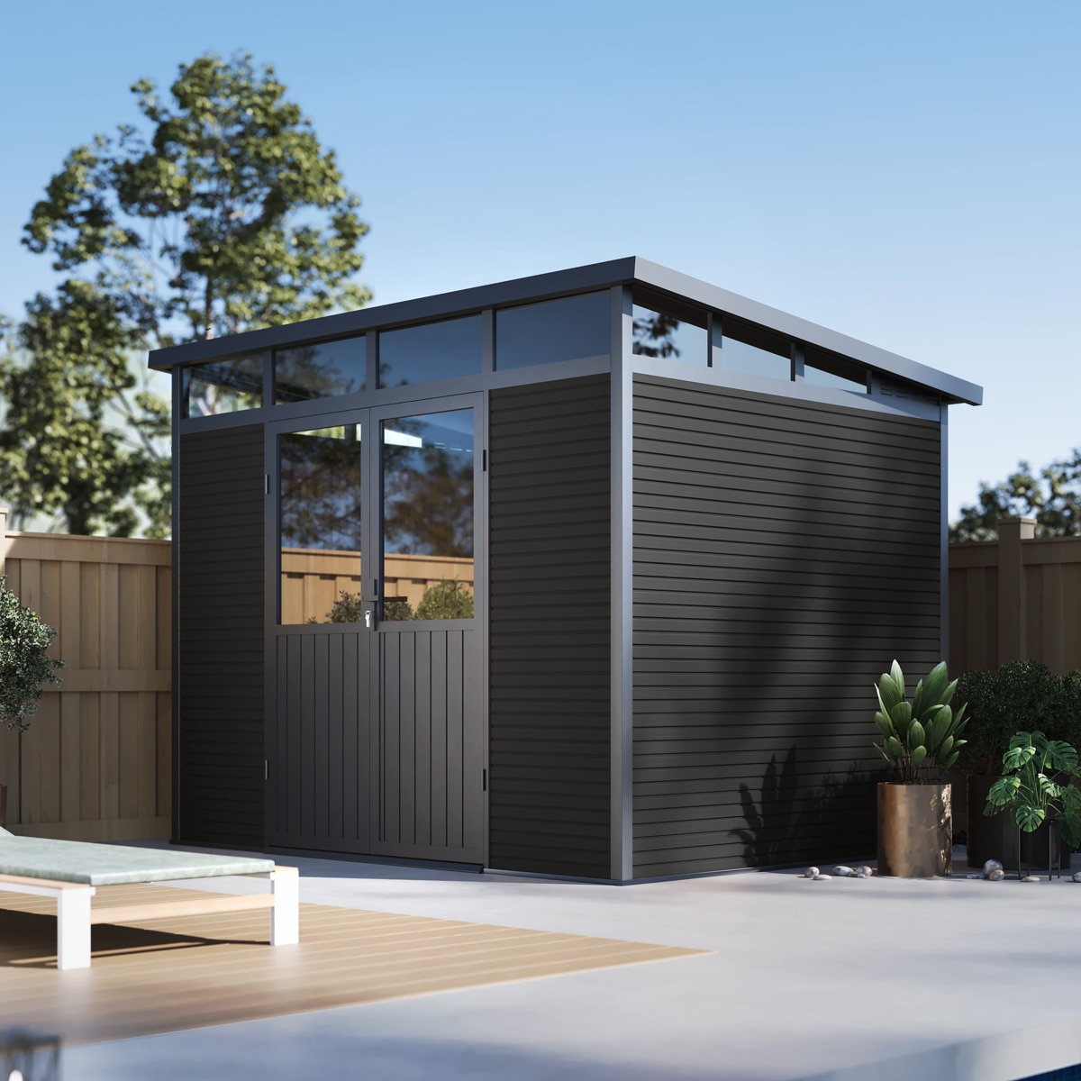 Weide Gartenhaus | Aluminium & WPC | Ger&auml;tehaus mit Doppelt&uuml;r | 278x218 cm | Wetterfest in Anthrazit? - Bild 1