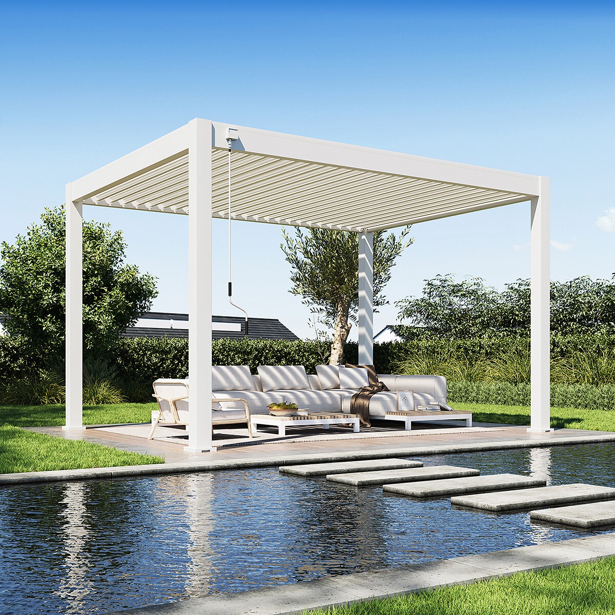 _Deluxe Plus_Pergola_4 m x 3 m x H 255 cm_weiß