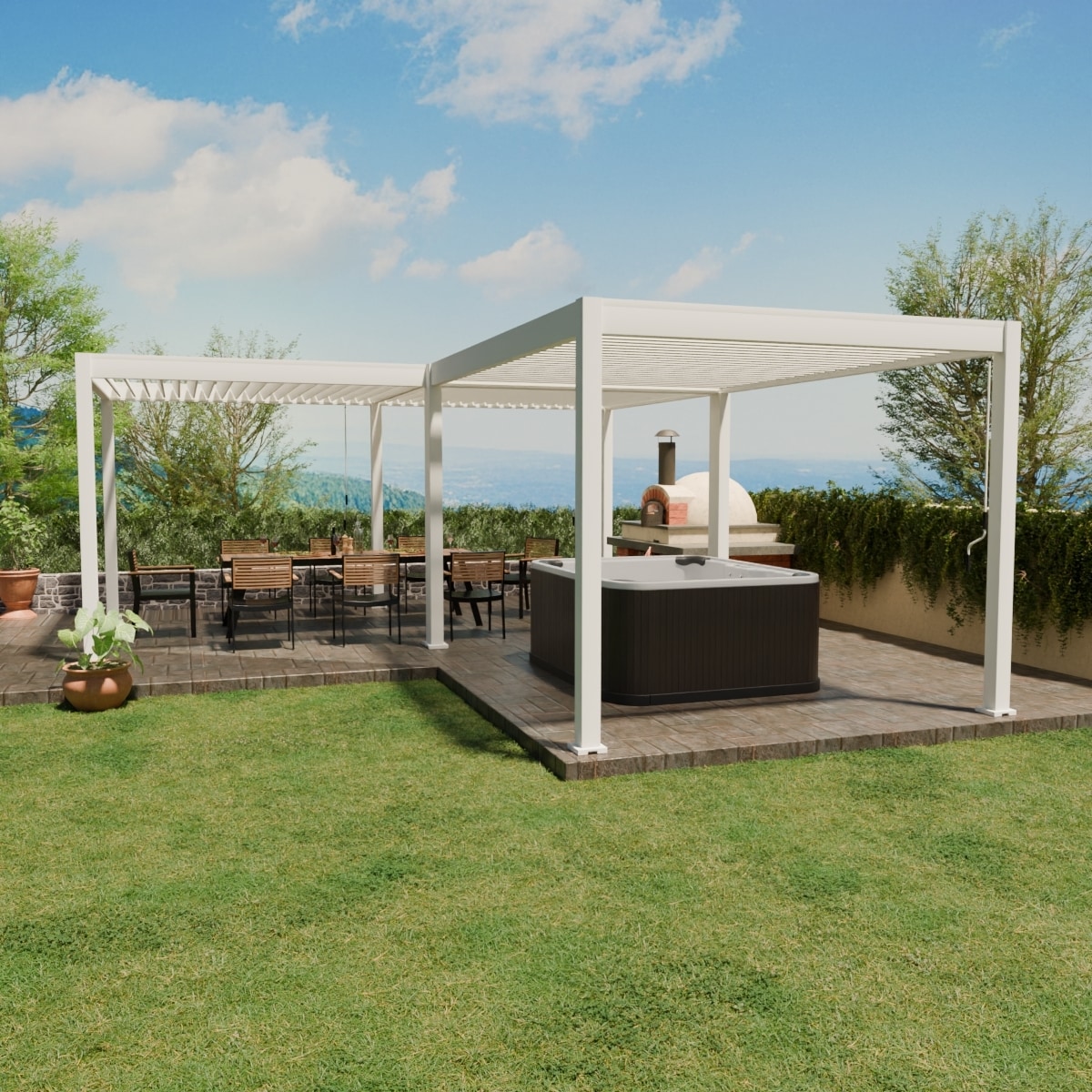 Weide Deluxe Pavillon Terrassen&uuml;berdachung Aluminium 6 X 7 M +Verbindung 3 M - Bild 1