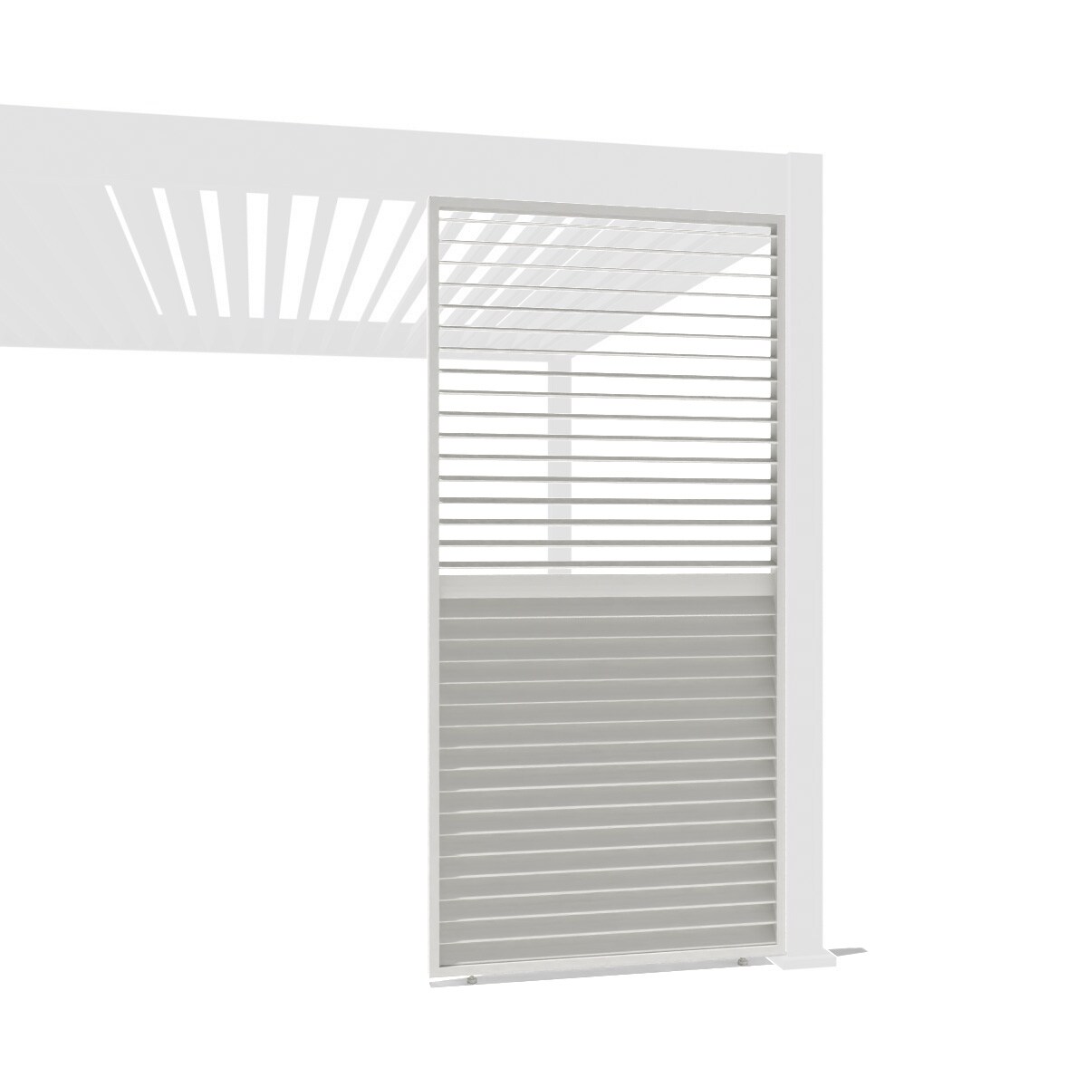 Weide Lamellenwand horizontal wei&szlig; mit drehbaren Lamellen Aluminium?Wei&szlig; 1.23 Meter - Bild 1