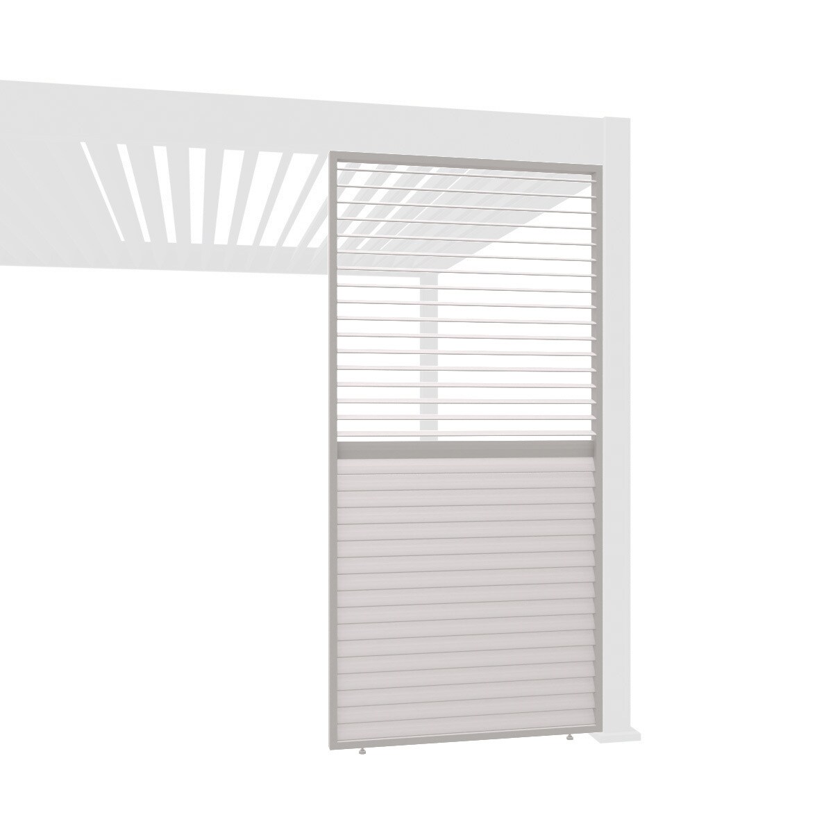 Lamellenwand horizontal Ivory Sand mit drehbaren Lamellen Aluminium?1.13 Meter