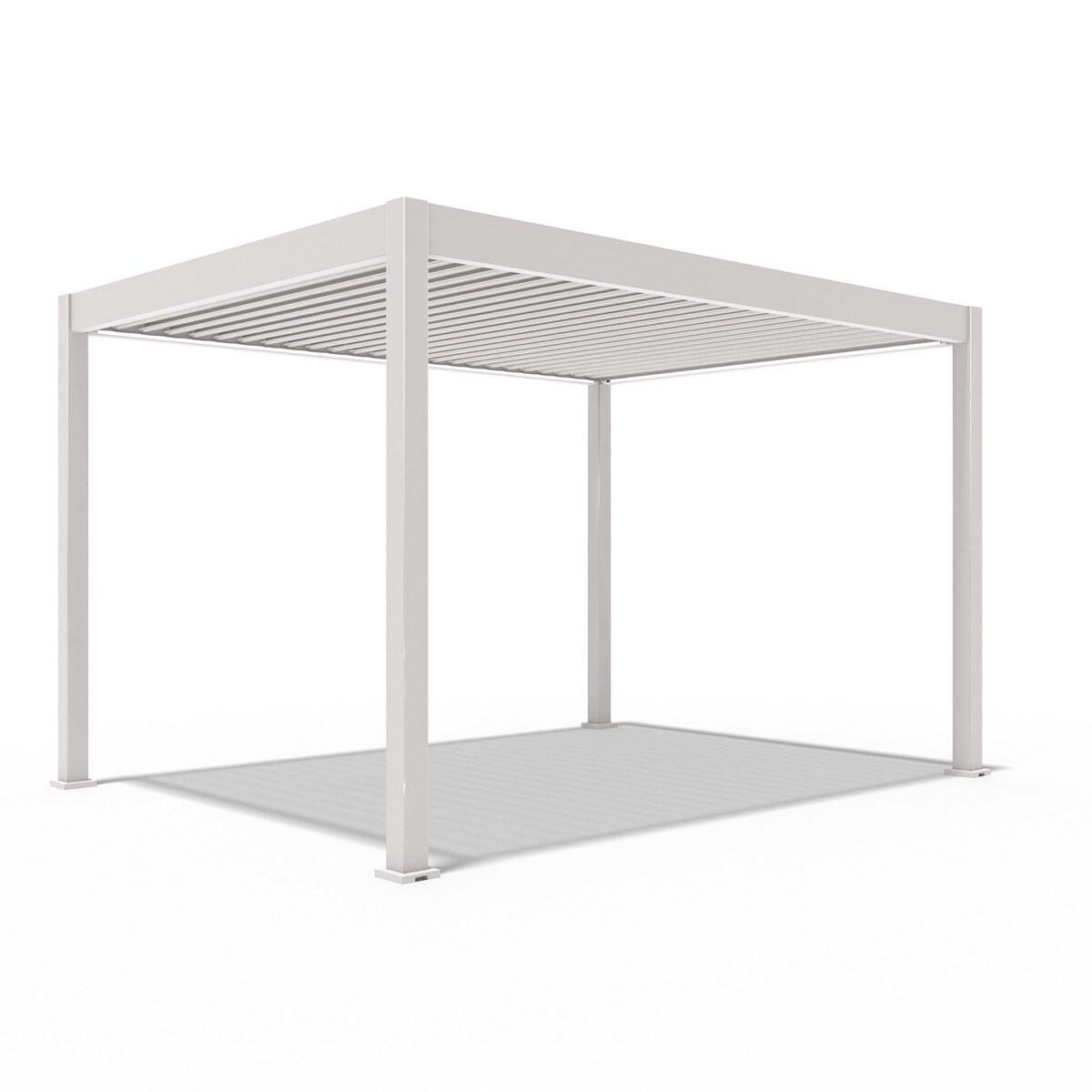 E-Deluxe   elektrische Pergola mit LED   Voll Aluminium   3 x 4 M   motorisiertes Lamellendach Ivory Sand?
