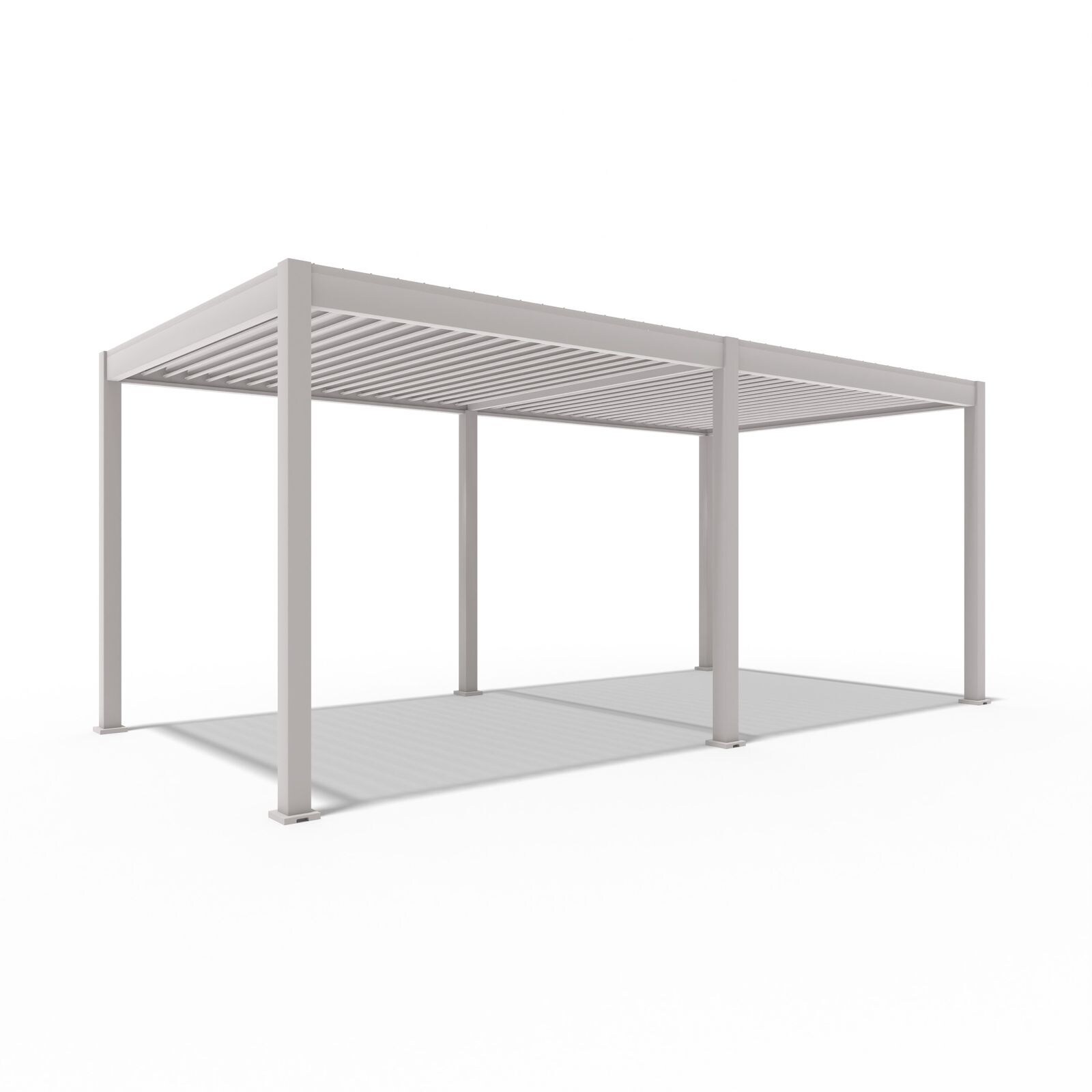 E-Deluxe   elektrische Pergola mit LED   Voll Aluminium   3 x 6 M   motorisiertes Lamellendach Ivory Sand?