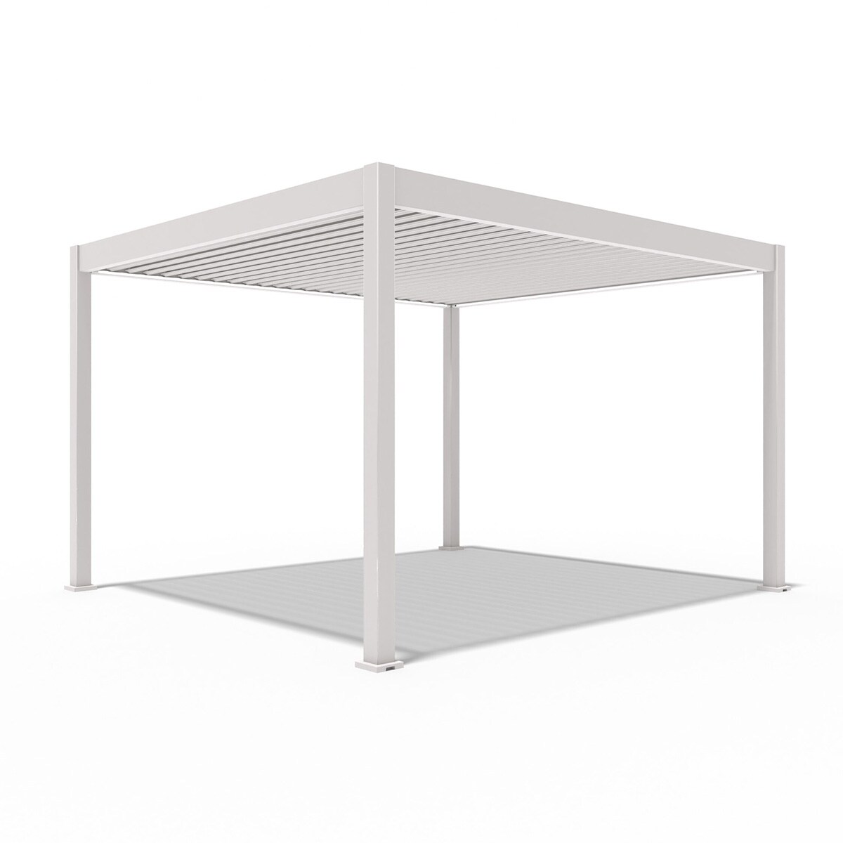 E-Deluxe   elektrische Pergola mit LED   Voll Aluminium   3,6 x 4 M   motorisiertes Lamellendach Ivory Sand?