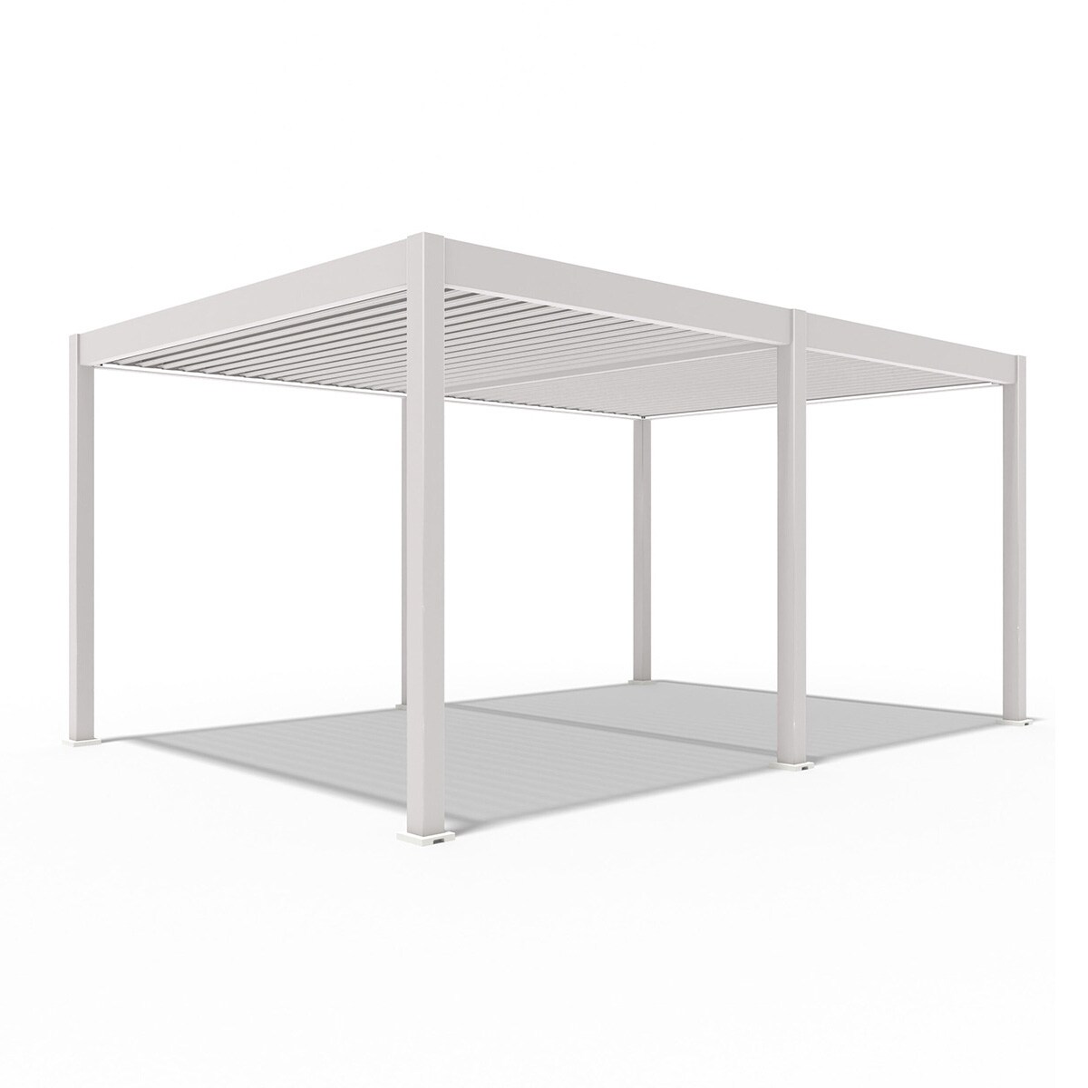 E-Deluxe   elektrische Pergola mit LED   Voll Aluminium   3,6 x 5,3 M   motorisiertes Lamellendach Ivory Sand?