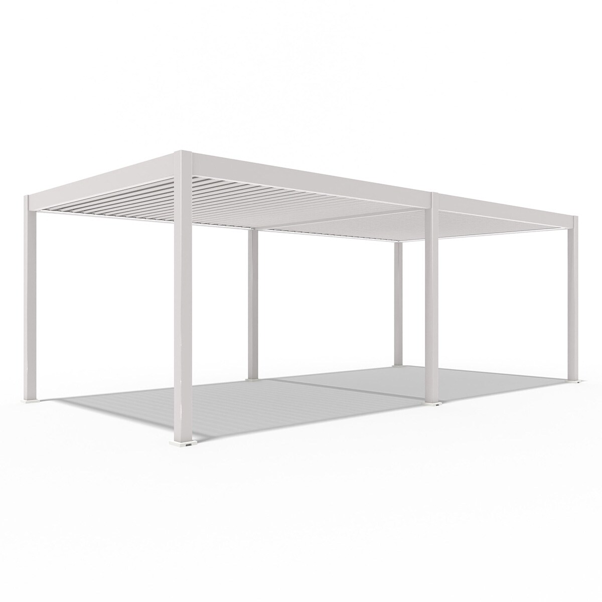 E-Deluxe   elektrische Pergola mit LED   Voll Aluminium   3,6 x 7,2 M   motorisiertes Lamellendach Ivory Sand?