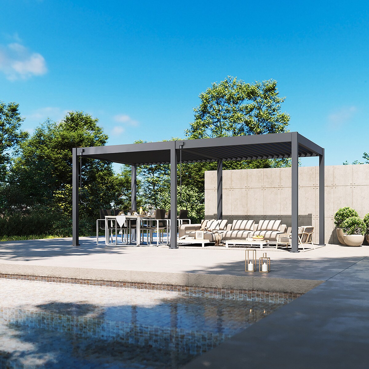_Classic_Pergola_Alu_Stahl_3x6_Höhe 255 cm_anthrazit
