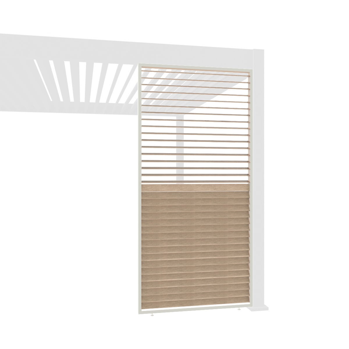 Weide Lamellenwand Holzoptik wei&szlig; mit drehbaren Lamellen Aluminium?1.23 Meter Holzoptik - Bild 1