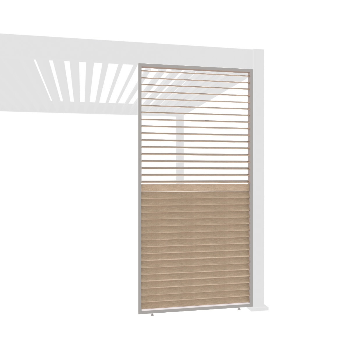 Weide Holzoptik Wand F&uuml;r Pergola Drehbare Lamellen Aluminium 3 Ma&szlig;e1.23 Meter Holzoptik - Bild 1