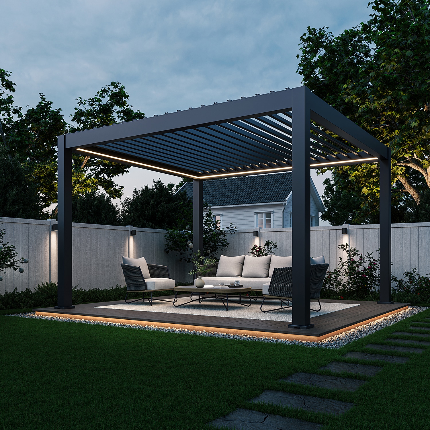Weide Prestige Pavillon Terrassen&uuml;berdachung Alu Led 3,6X4 M - Bild 1