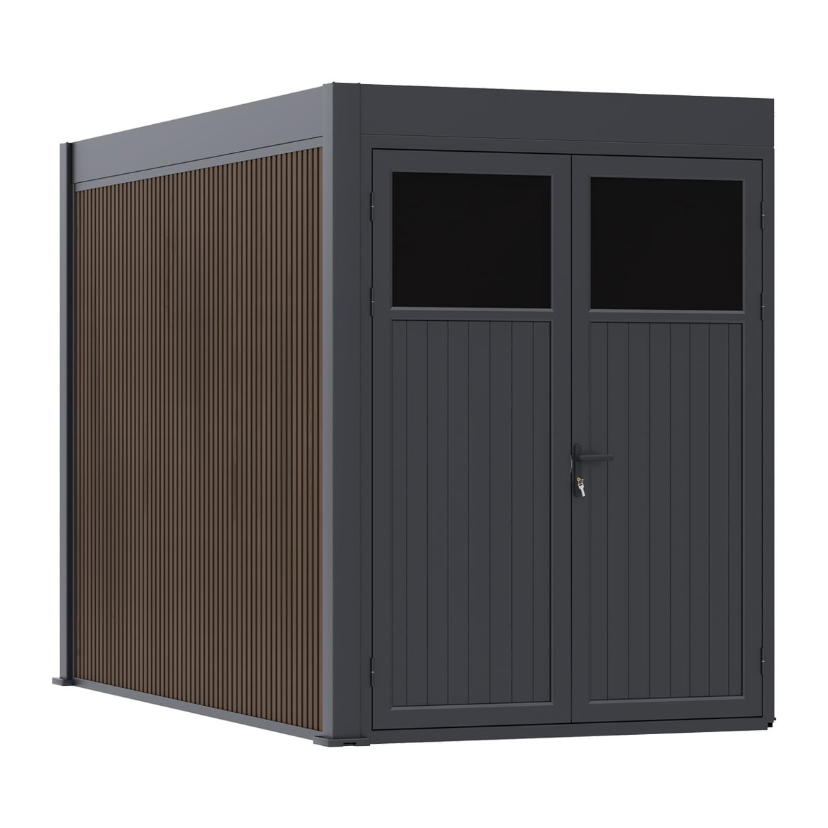 Weide Weide Aluminium & Wpc Anbau-Gartenhaus 3,6X2 M Anthrazit & Teak3.6 X 2.0 Meter - Bild 1