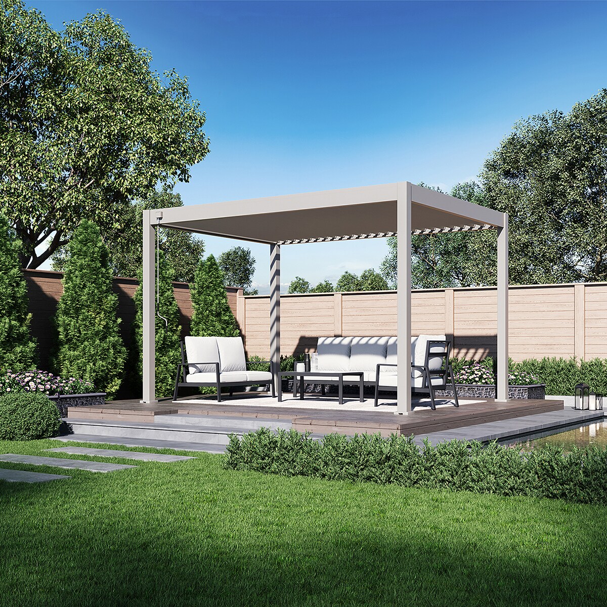 _Deluxe Plus_Pergola_3 m x 4 m x H 255 cm_sand