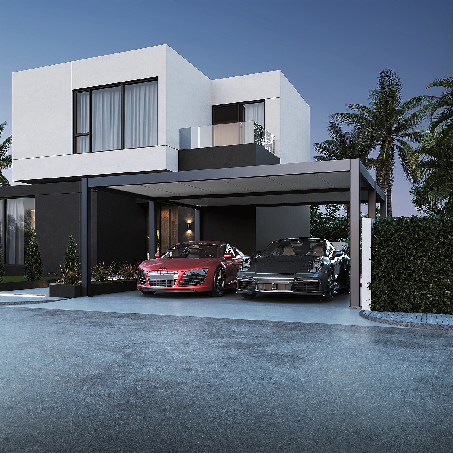 Weide Autoüberdachung Carport Garage Pergola Aluminium 6 X 5,3 M Anthrazit6.0 X 5.3 Meter