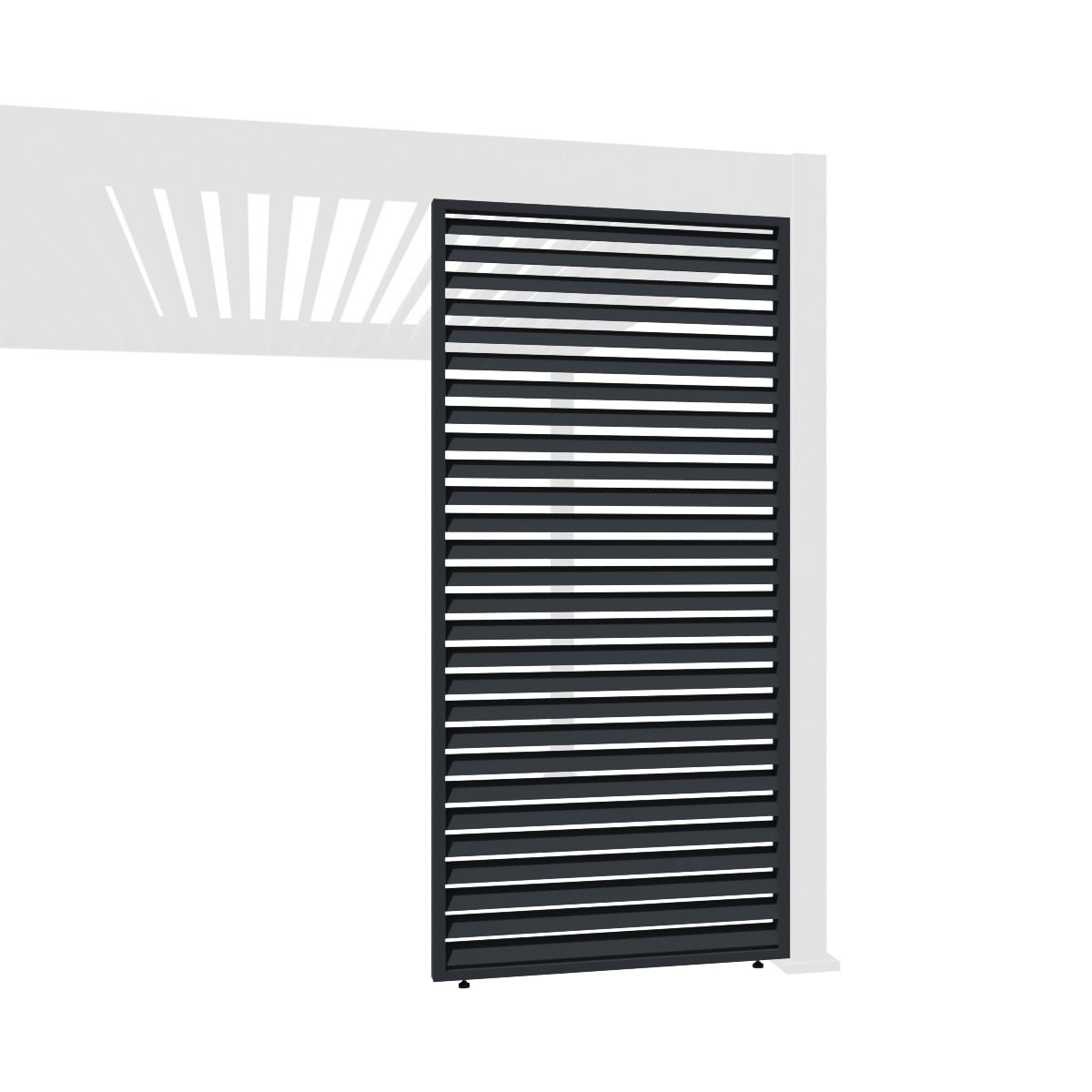 Weide Horizontale Lamellenwand F&uuml;r Pergola Aus Aluminium 3 Ma&szlig;e Anthrazit0.83 Meter - Bild 1