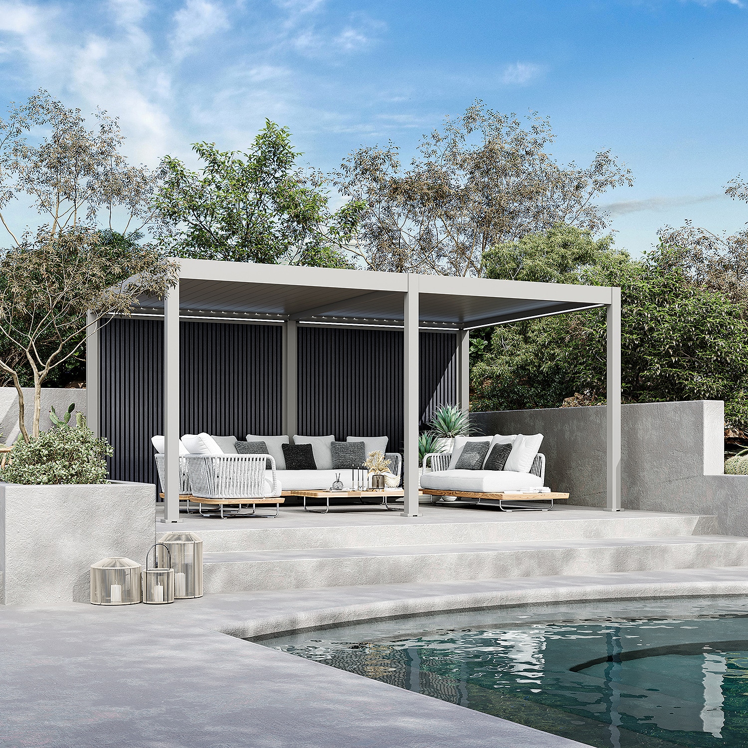 Weide WPC Sichtschutzwand f&uuml;r Pergola?Sand 2.65 m - Bild 1