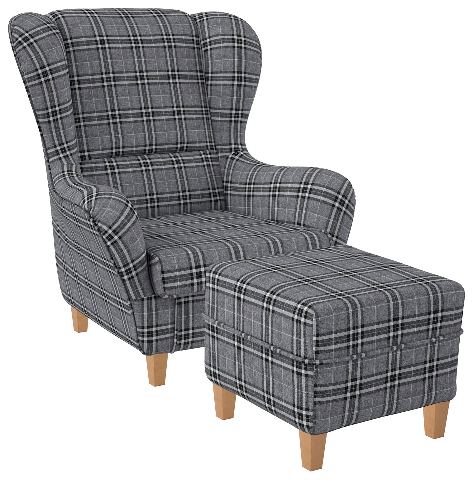 Supellex Sofia Ohrensessel mit Hocker | Design Oxford Grau?