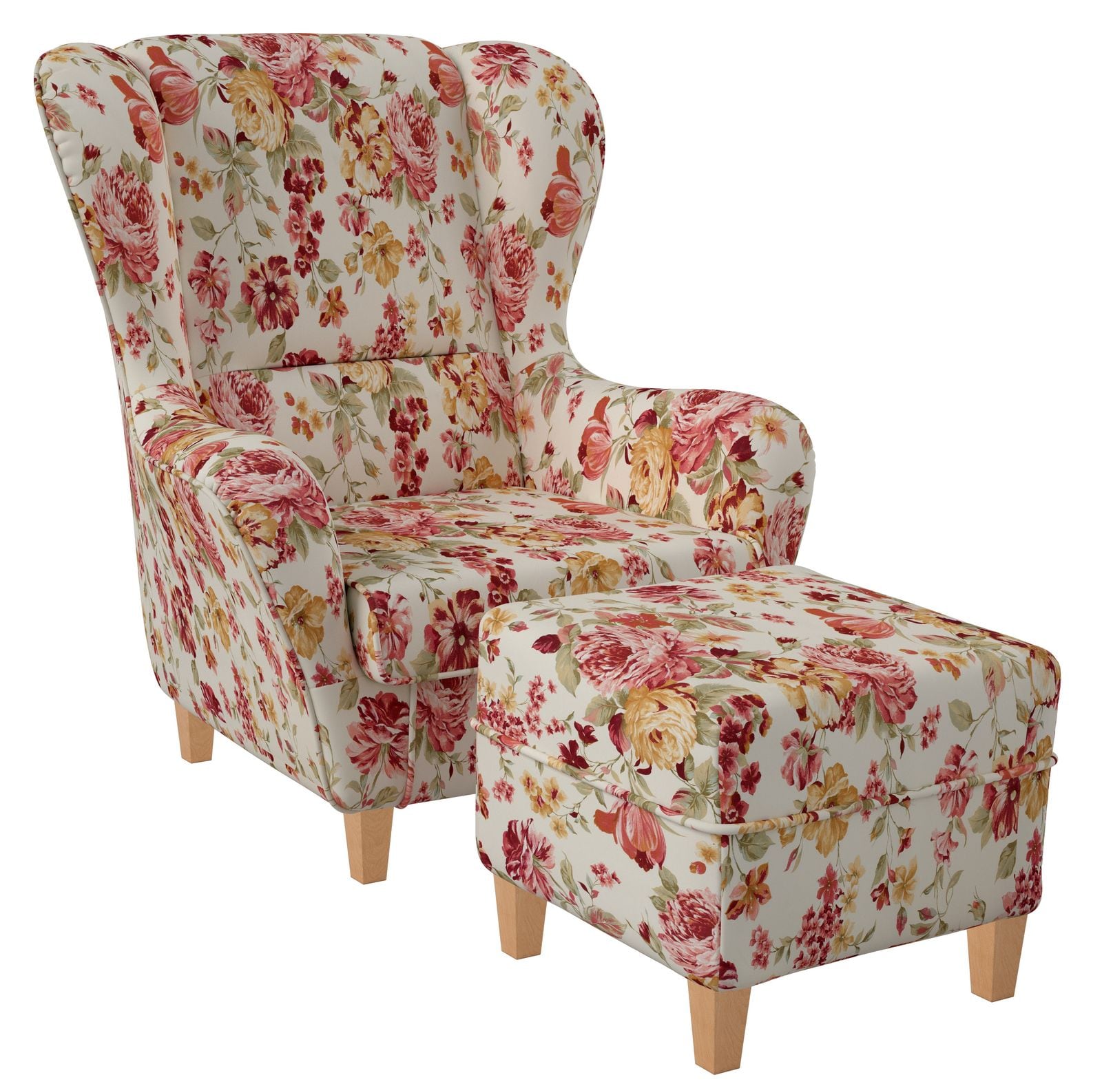 Supellex Sofia Ohrensessel mit Hocker | Design Pfingstrose? - Bild 1