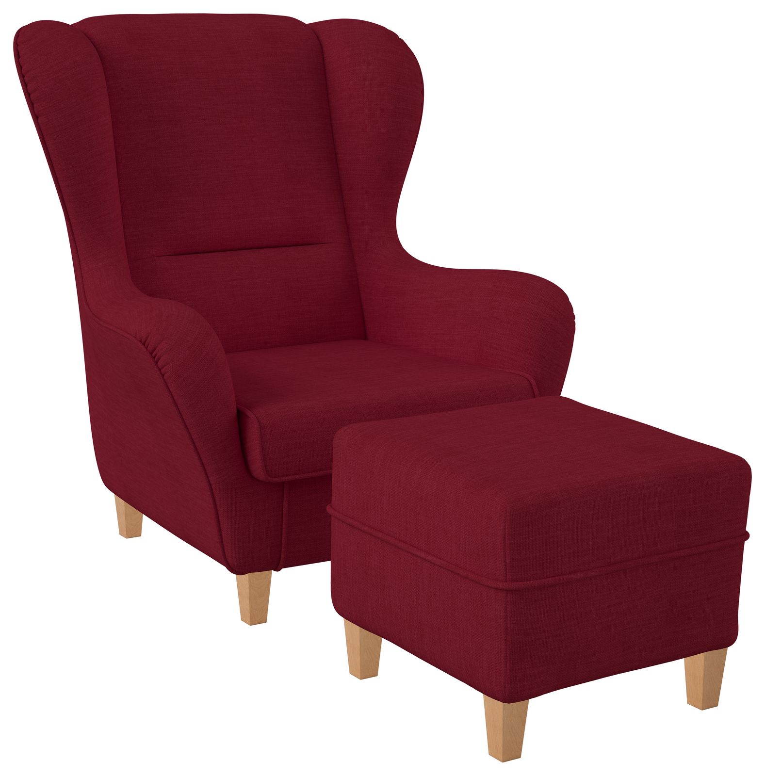 Supellex Sofia Ohrensessel mit Hocker | Design Vienna Rubin-Rot? - Bild 1