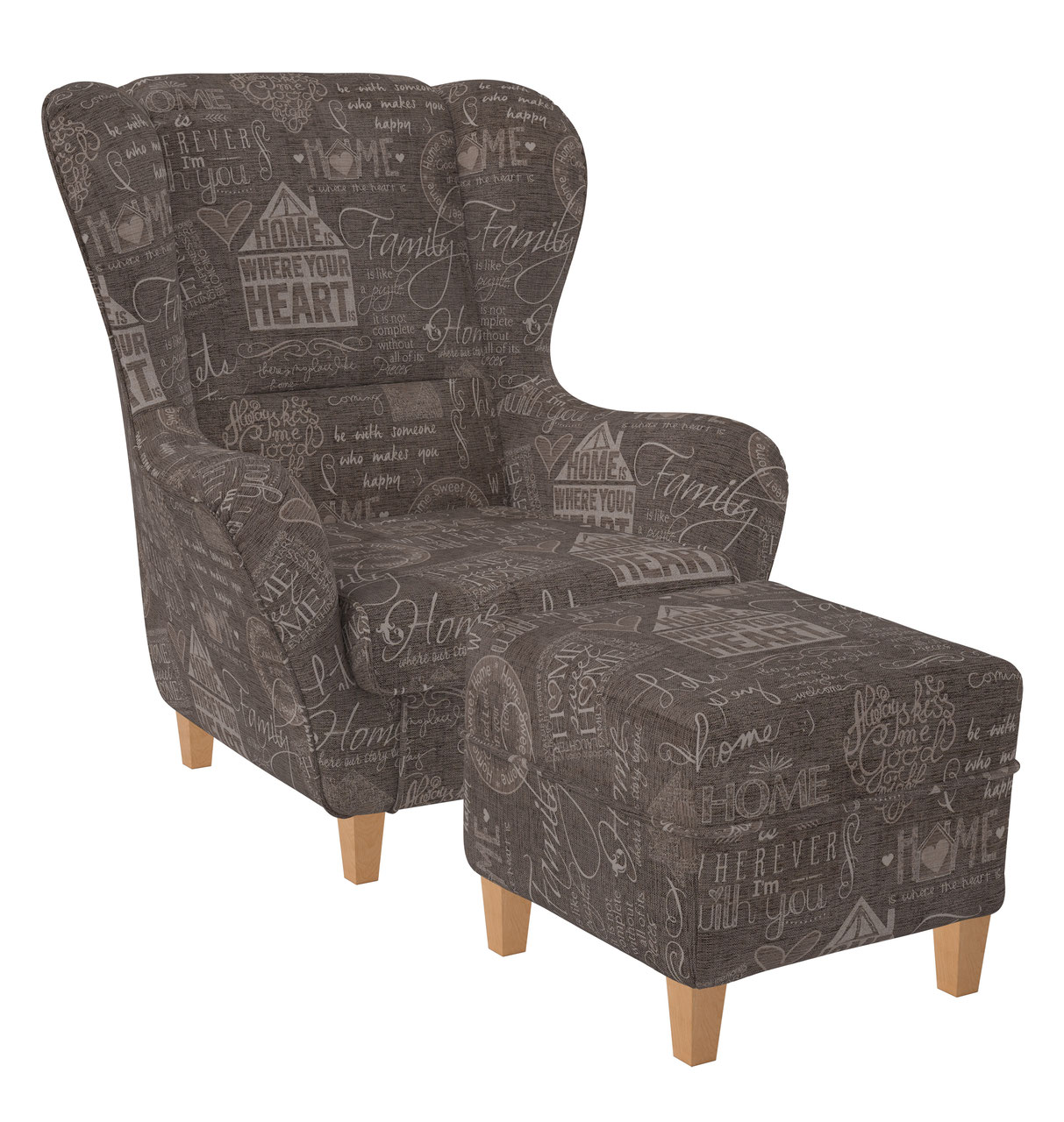 Supellex Sofia Ohrensessel mit Hocker | Design Helsinki Braun? - Bild 1