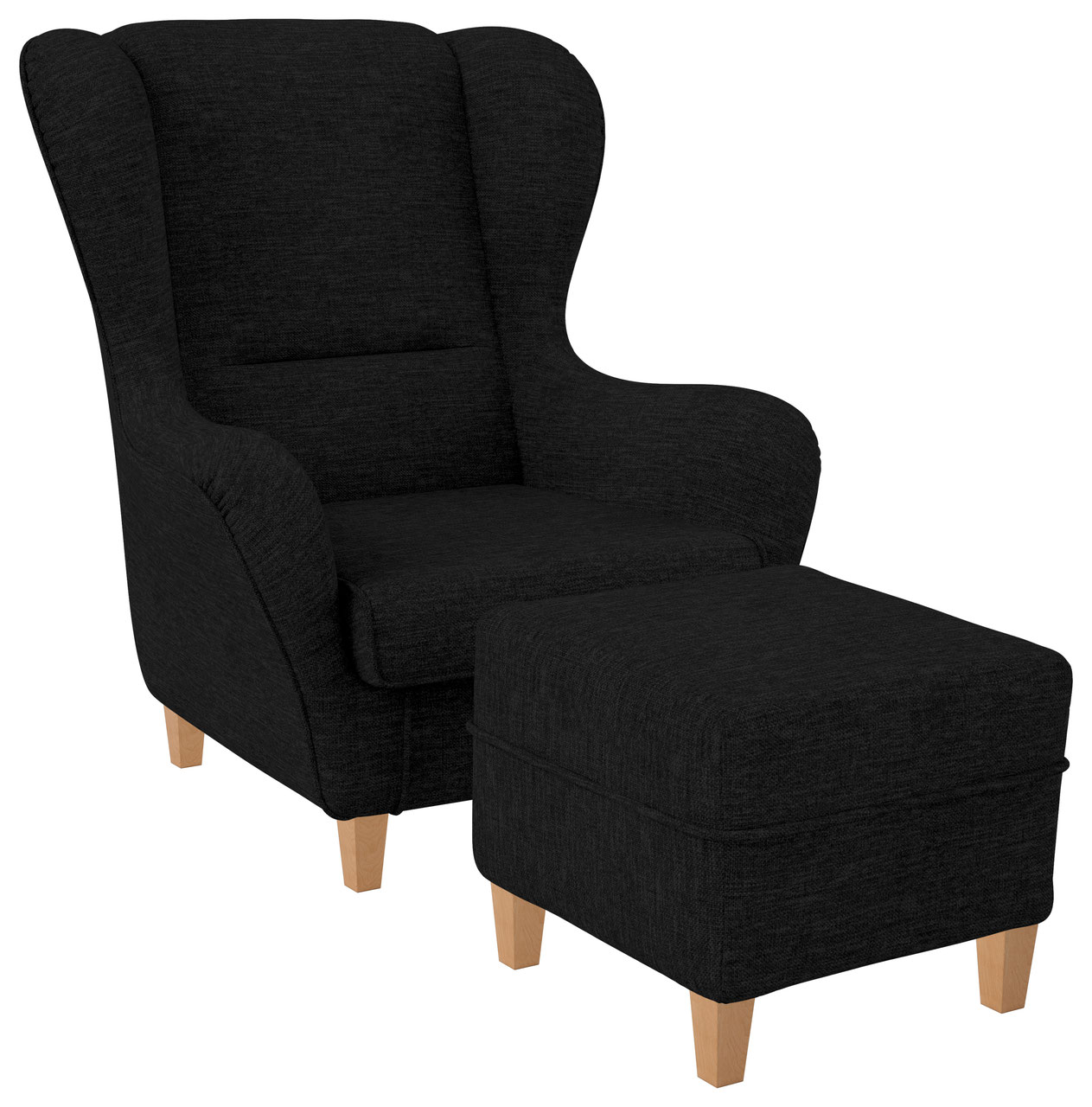 Supellex Sofia Ohrensessel mit Hocker | Design Vienna Schwarz? - Bild 1