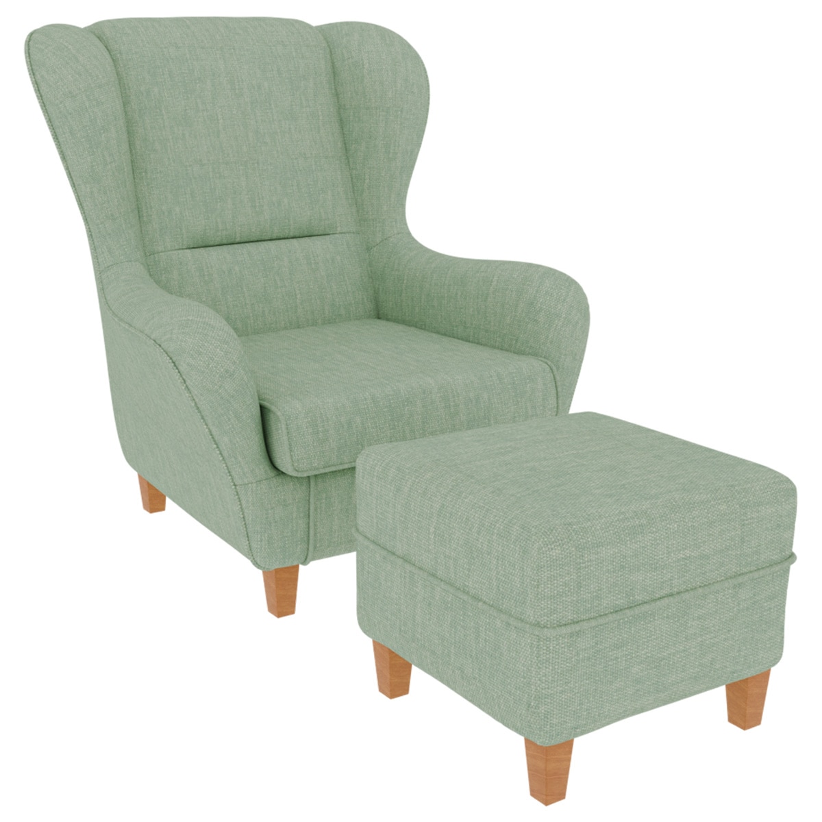 Supellex Sofia Ohrensessel mit Hocker | Design Vienna Mint? - Bild 1