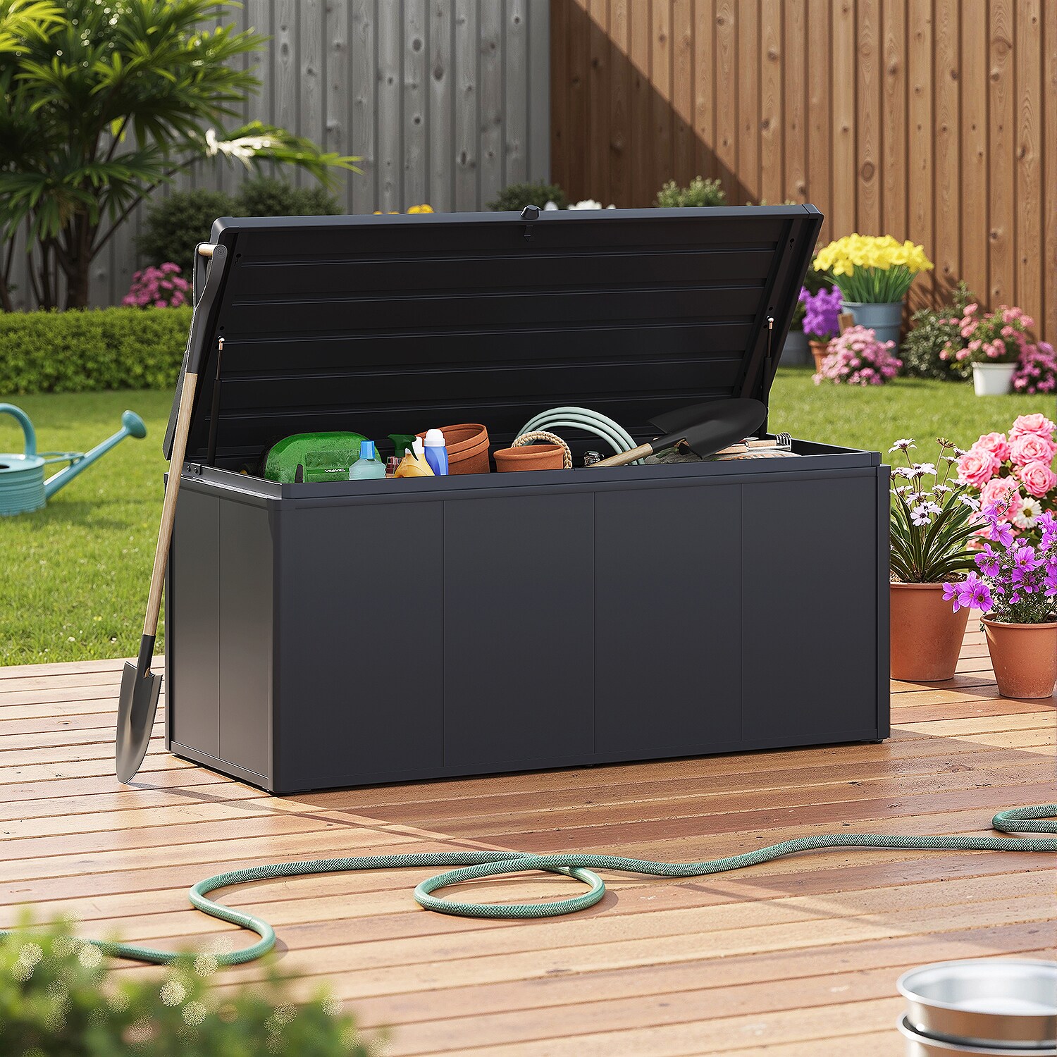 Weide Noble Gartenbox 640 L | Aufbewahrungsbox aus Stahl | Anthrazit - Bild 1