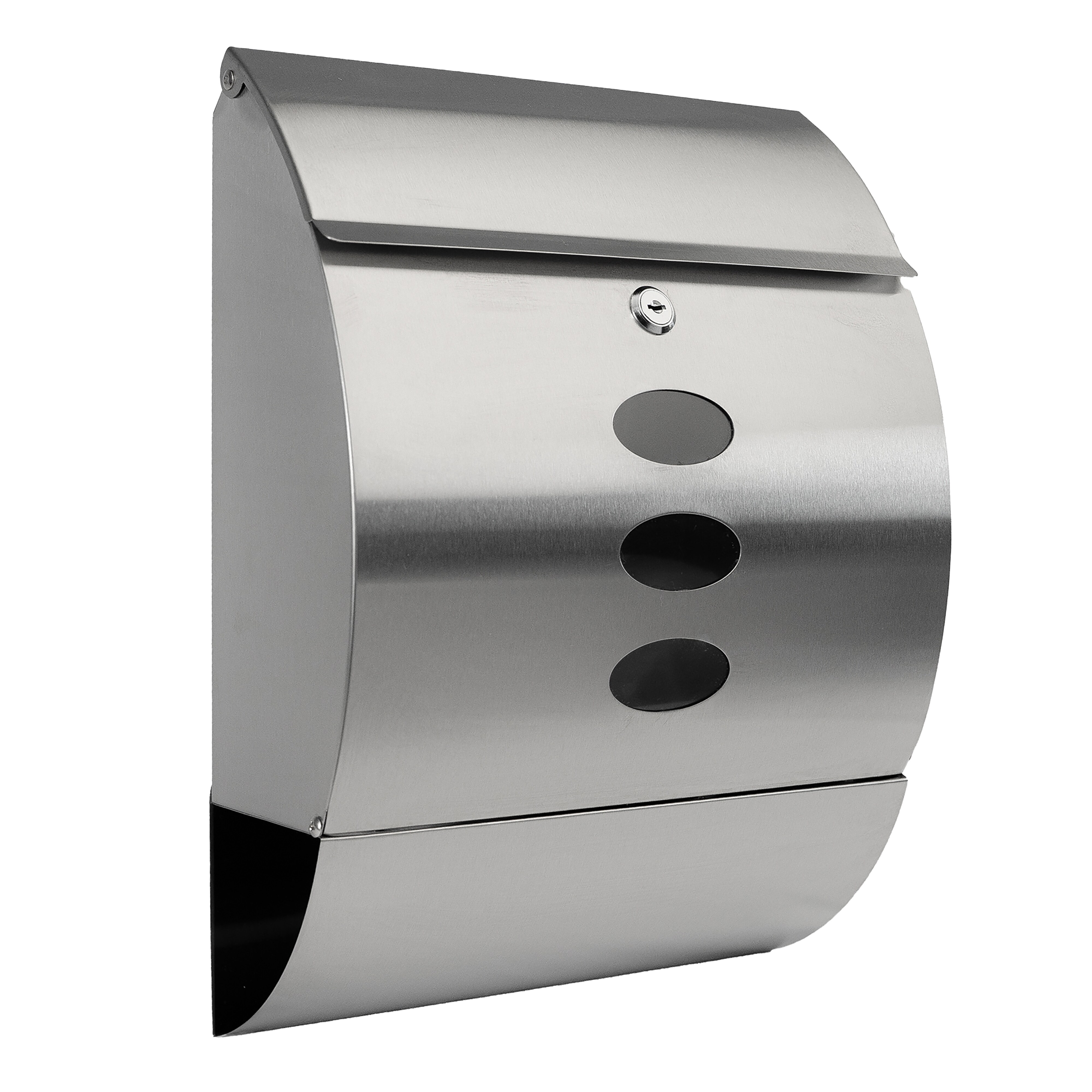 Grafner&reg; Edelstahl Briefkasten mit Zeitungsrolle und 3 Sichtfenstern Postkasten - Bild 1